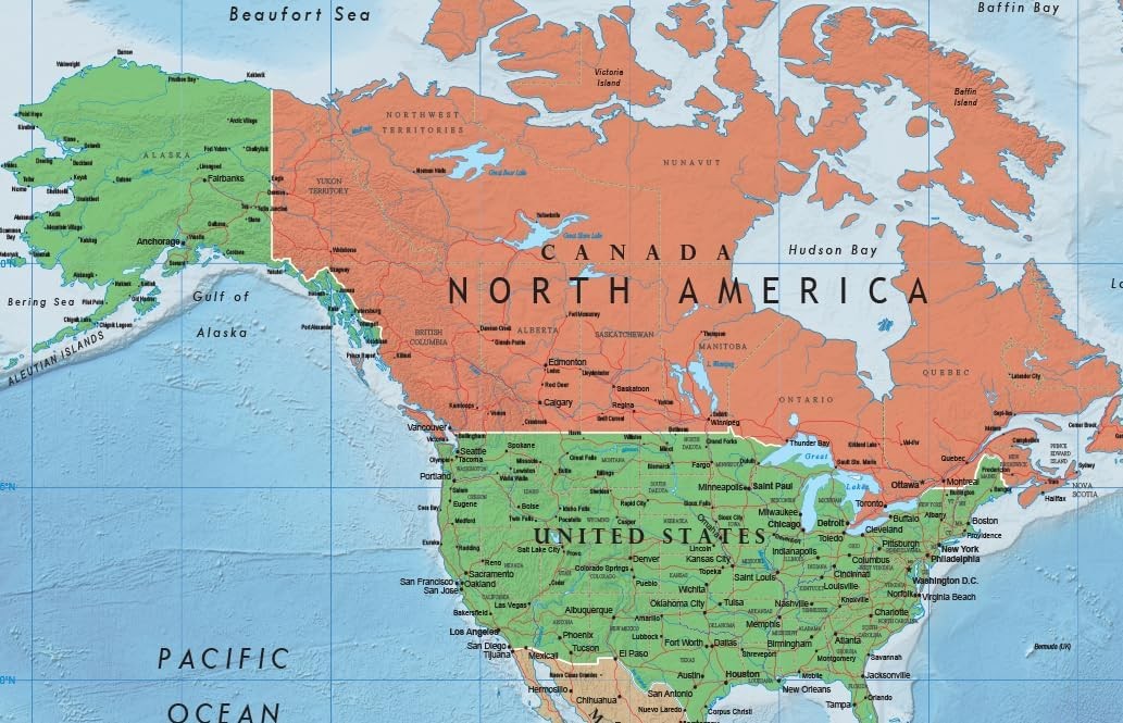 World Premier Wall Map Poster Mural 24h x 36w