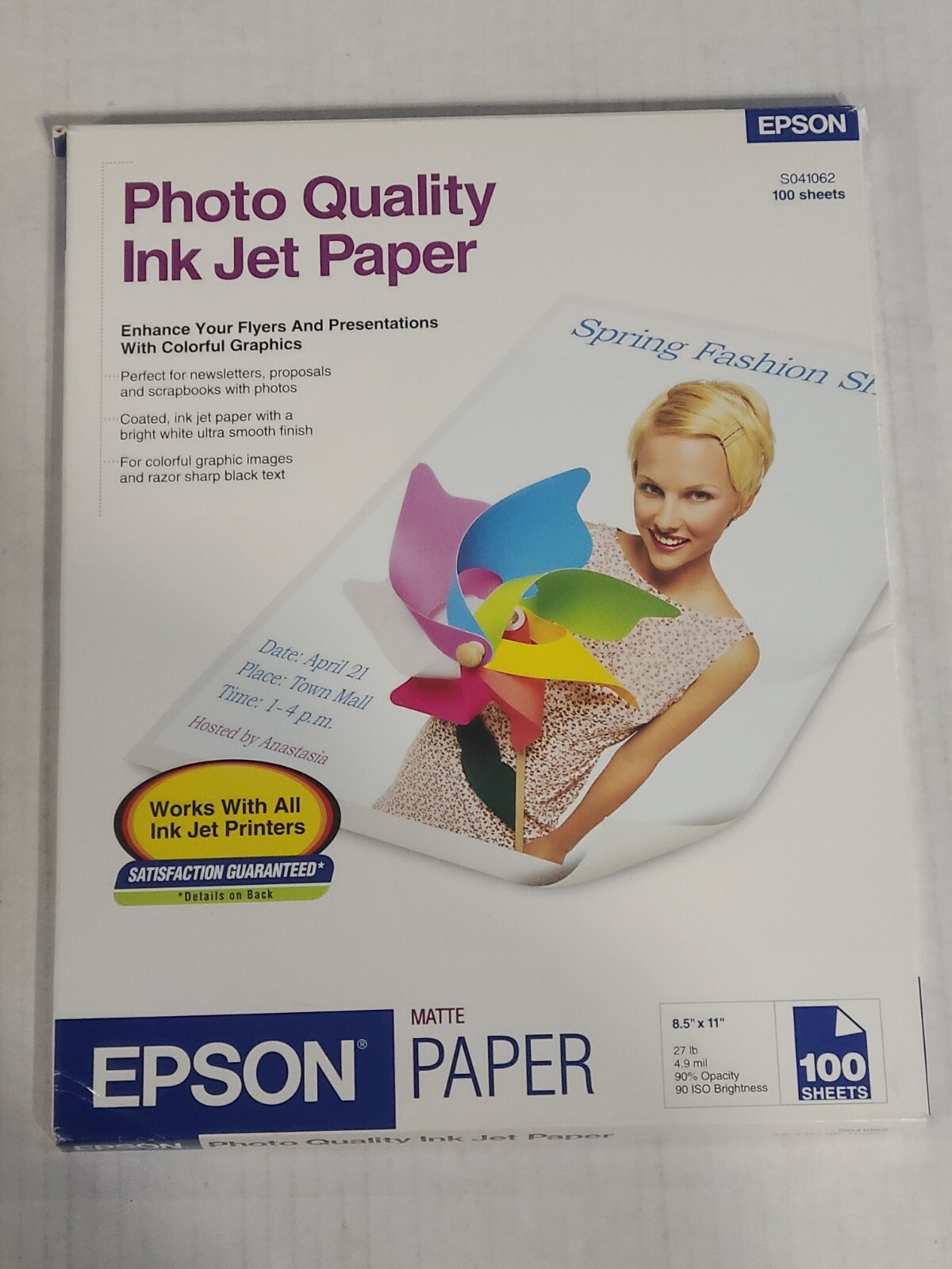 Epson Photo Quality Inkjet Paper Matte 8-1/2″ x 11″ Almost Full Pack S041062