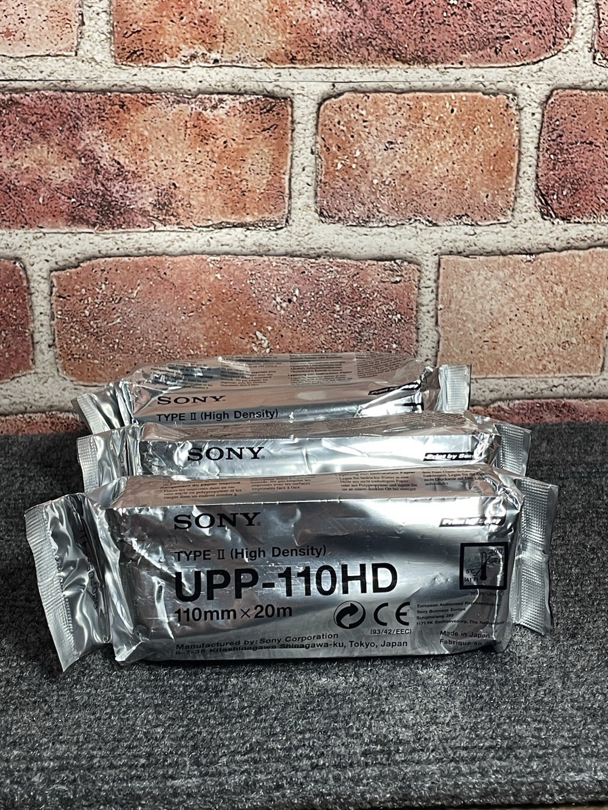 Lot of 3 Sony UPP-110HD Type II High Density Thermal Print Media 110mm x 20m NEW
