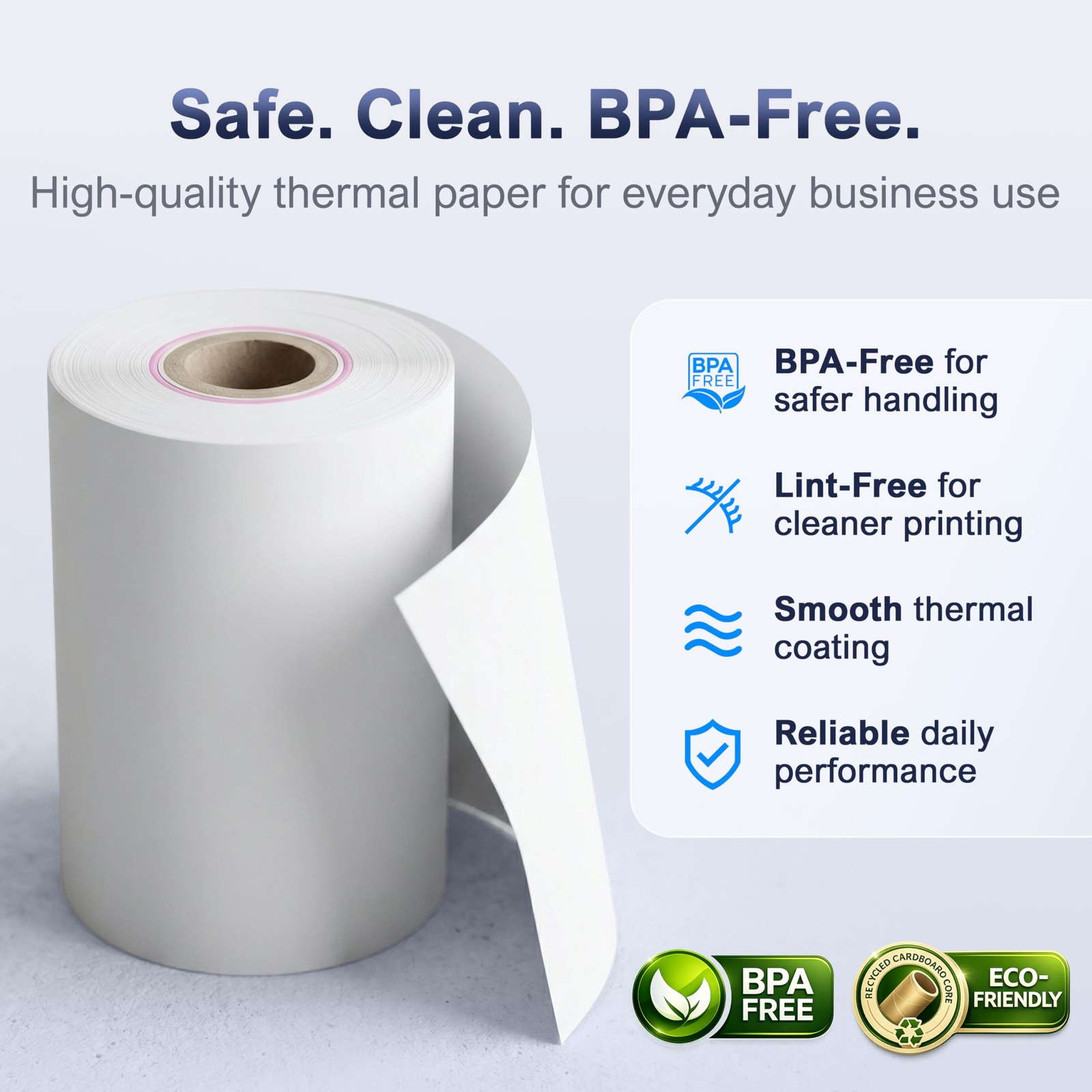 Vonlyst Thermal Receipt Paper Rolls for Dejavoo Z8 Z9 Z11 P1 10 rolls, White