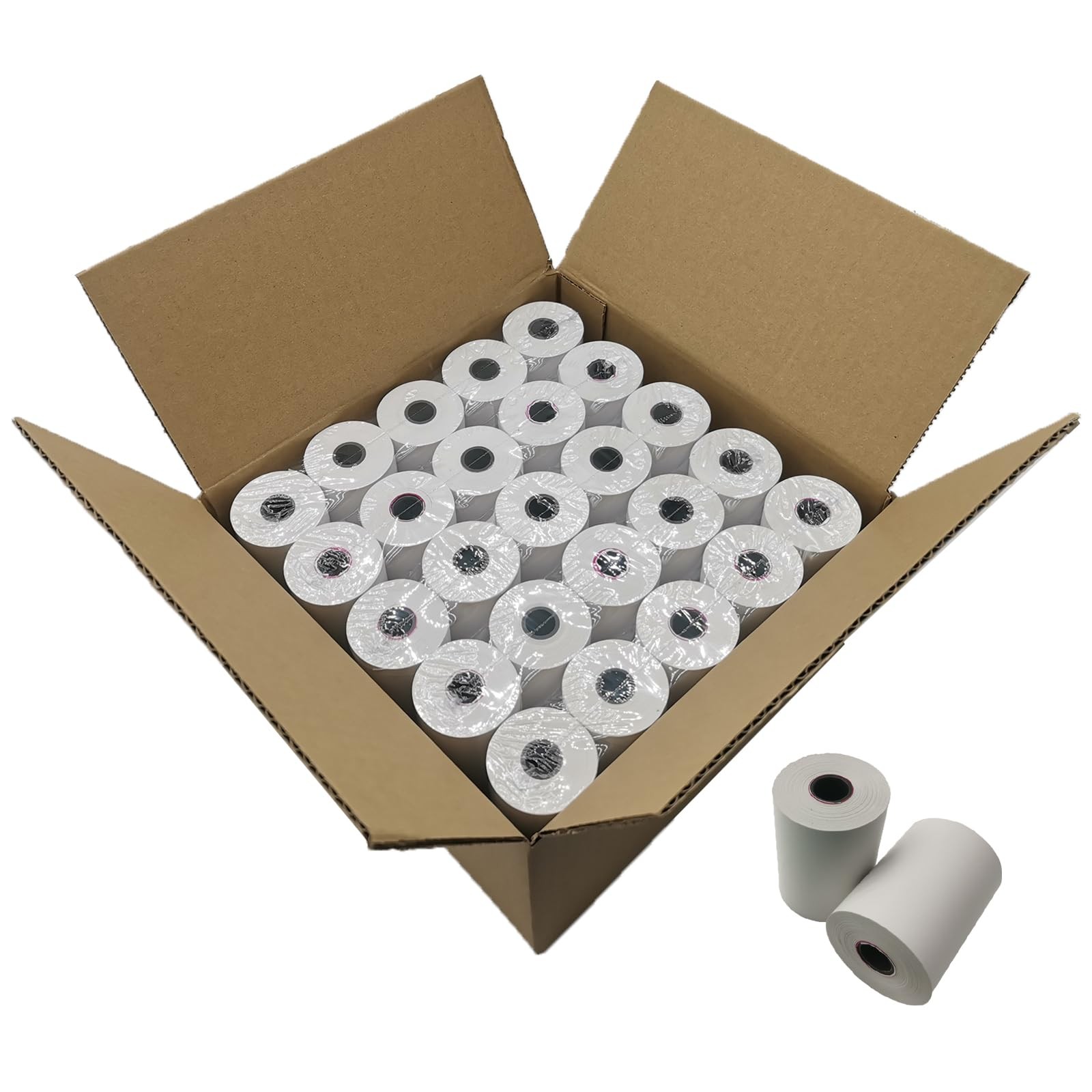 (50 Rolls) 2 1/4 x 50 Thermal Paper Rolls, BPA Free 50 white