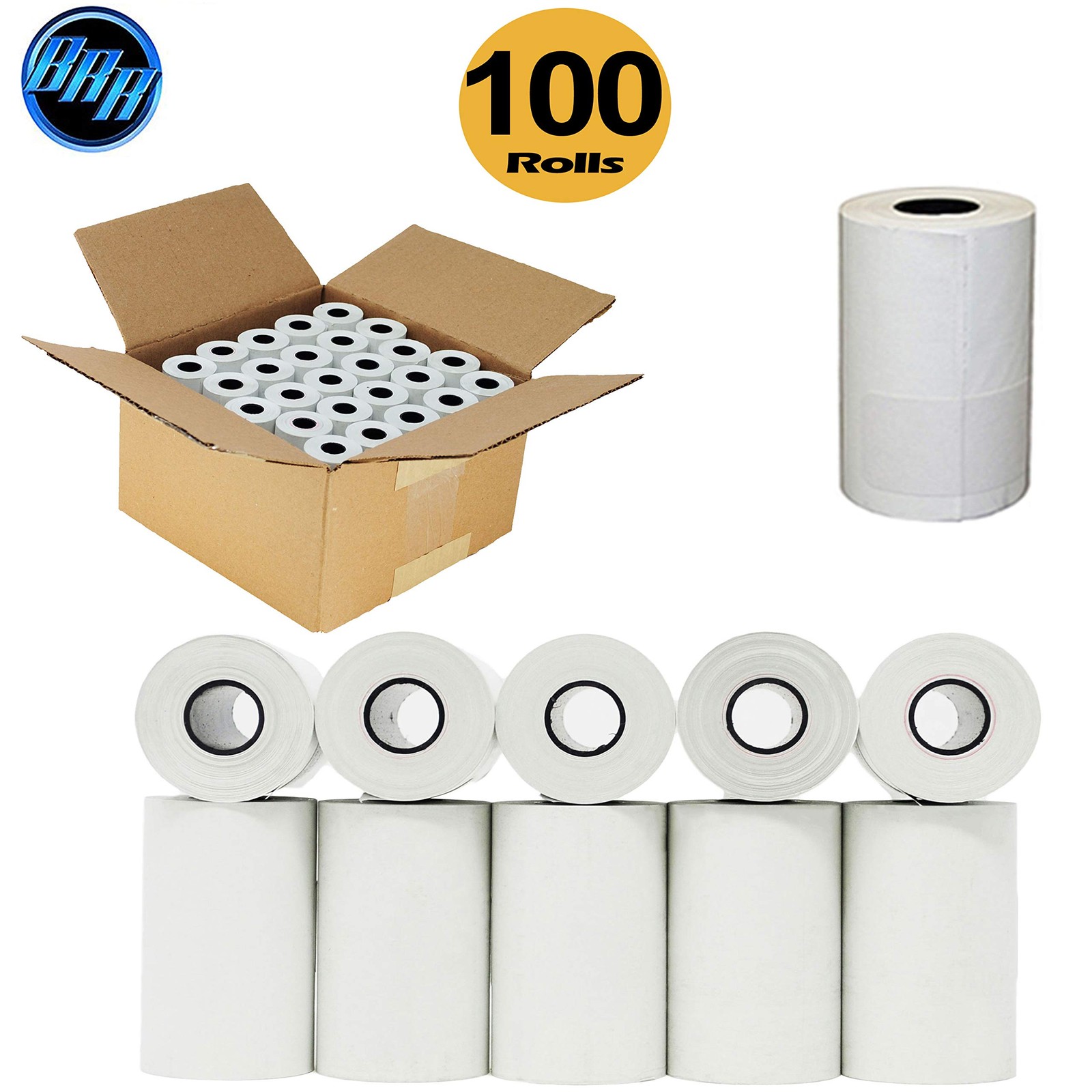 (100 Rolls) 2 1/4 x 50 Thermal Paper Receipt 2 Cases – 100 Rolls, colorless