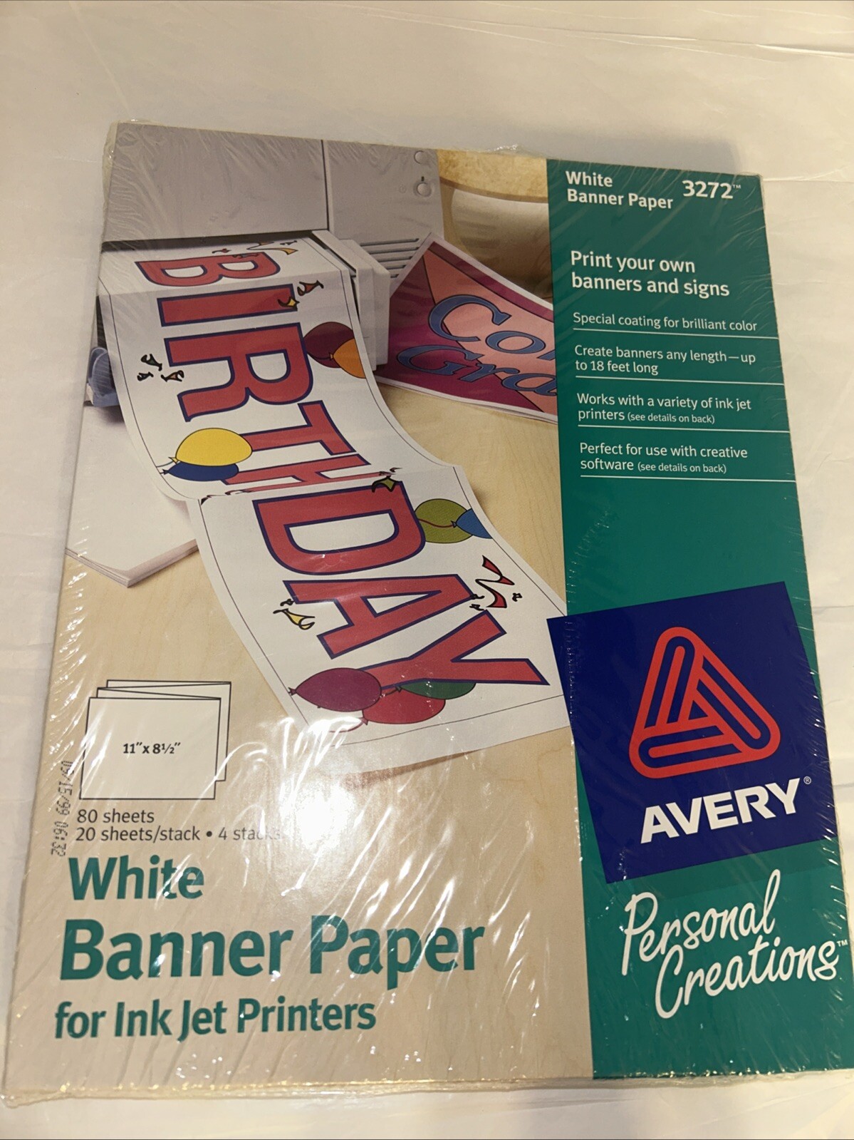 Sealed Avery 3272 White Banner Paper for Ink Jet Printers 11×8.5 80 sheets