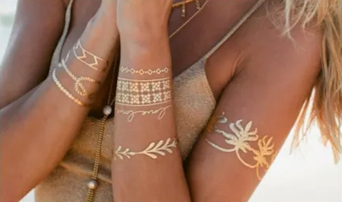 INKJET Temporary Tattoo Tatoo GOLD Transfer Decal Paper 8.5×11” 100Sh Made In US