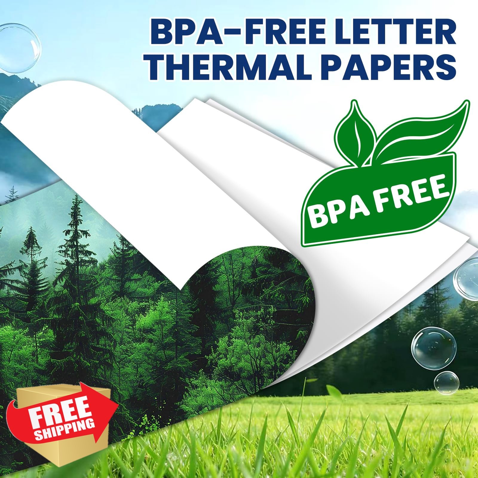 NUITPY 350 Sheets Thermal Printer Paper 8.5″x11″ US Letter BPA-Free