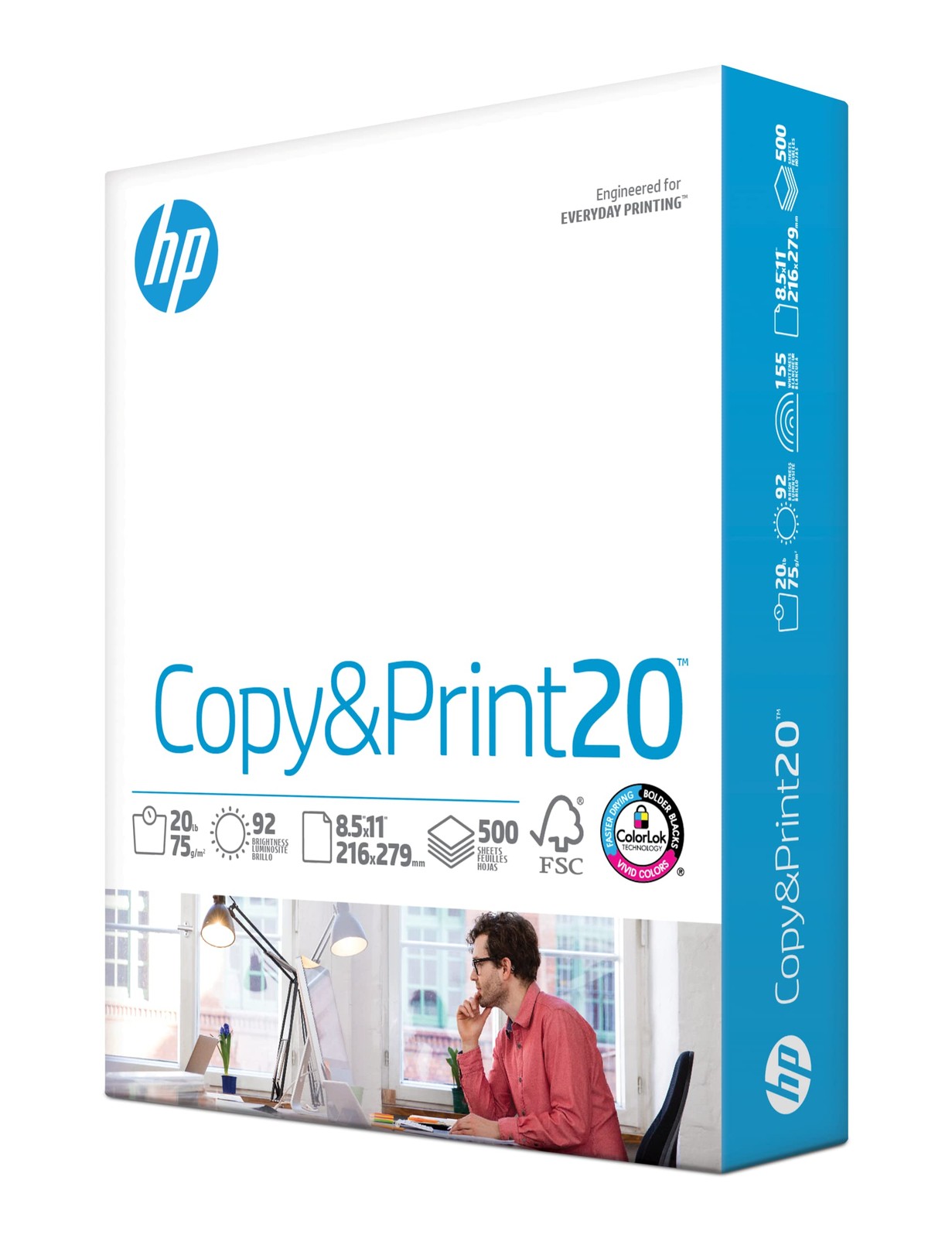 HP Printer Paper | 8.5 x 11 Paper | Copy &Print 20 lb | 1 Ream Case – 500 Sheets