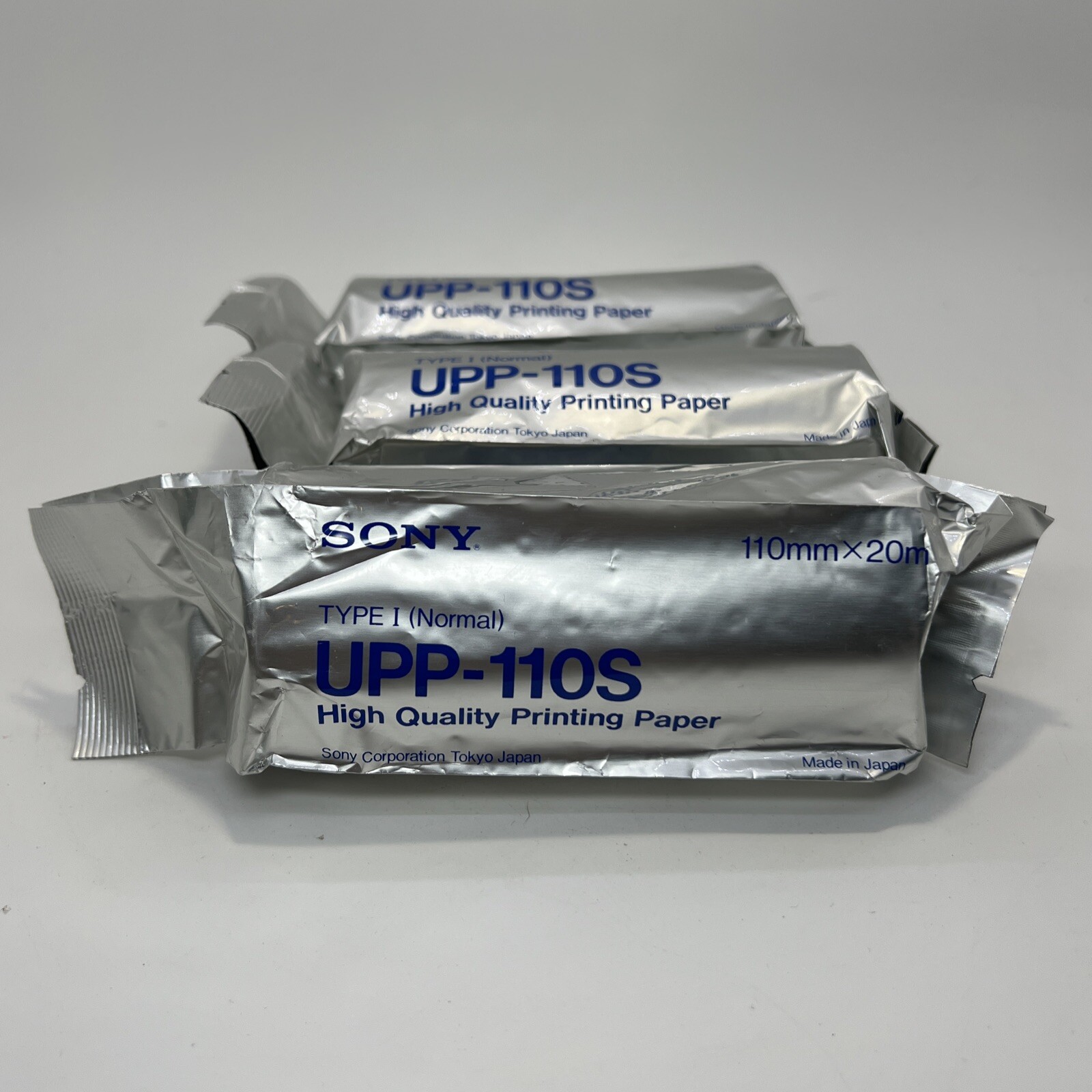 SONY UPP-110S Type I Thermal Print Media Paper 110mm x 20mm NEW (3 pack)