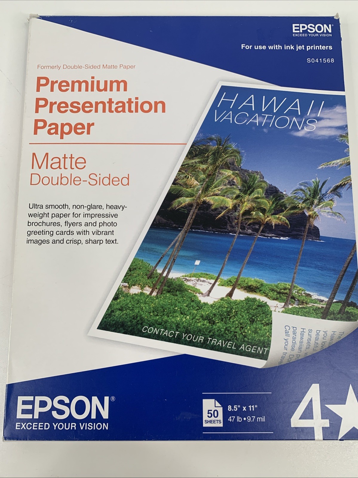 Epson S041257 Matte Paper Premium Presentation 8.5 X 11 Ink Jet – 49 SHEETS