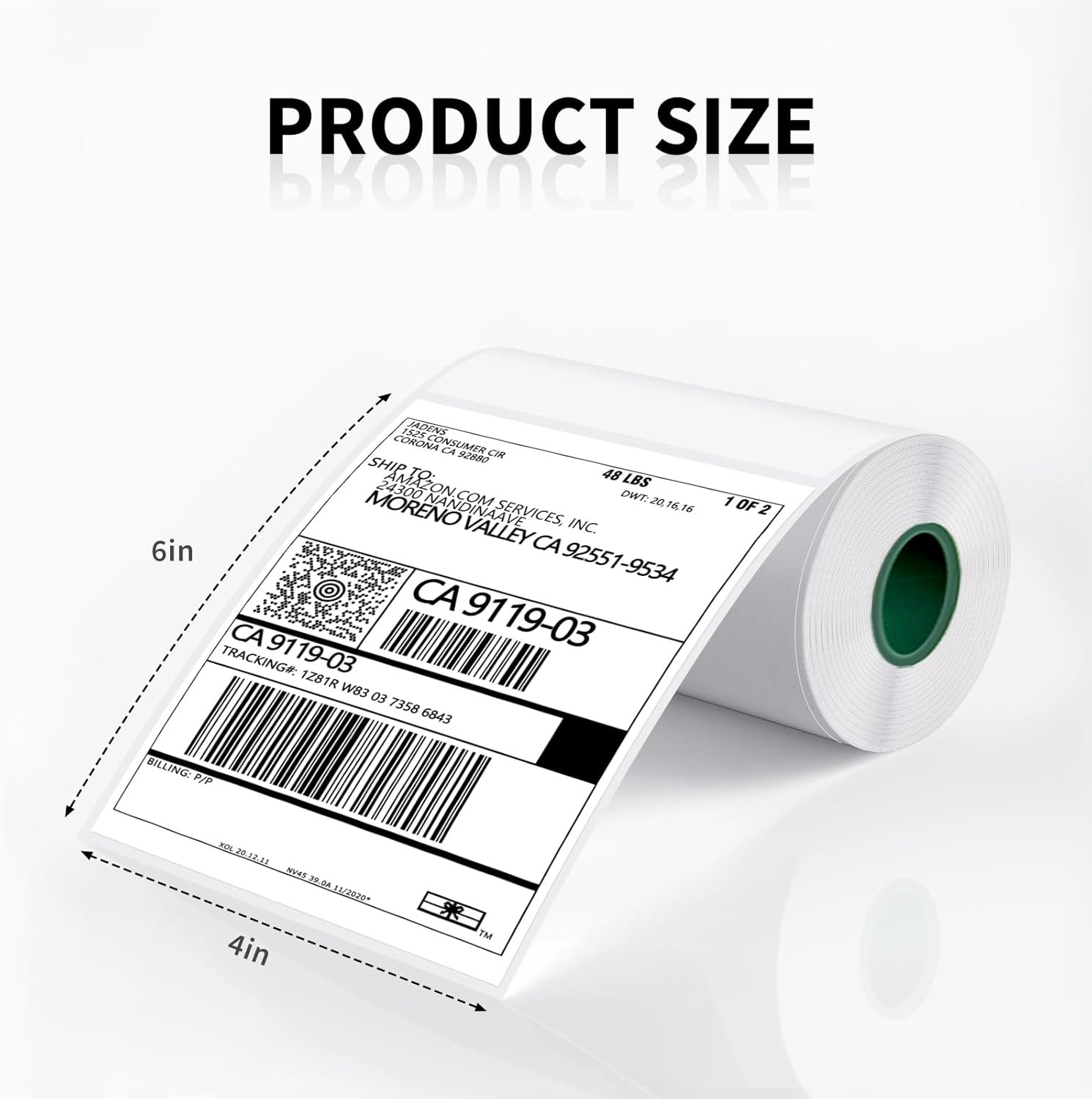 2 Rolls Thermal Label Paper, 4×6” Compatible with C10