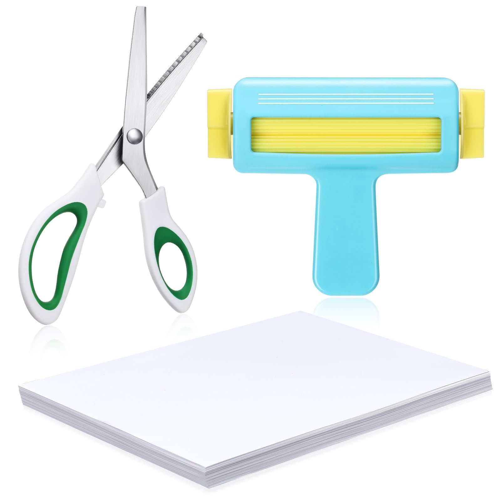Paper Crimper 9″ Pinking Shears Glossy Thin Inkjet Paper 100 Sheets 8.25 x 11…