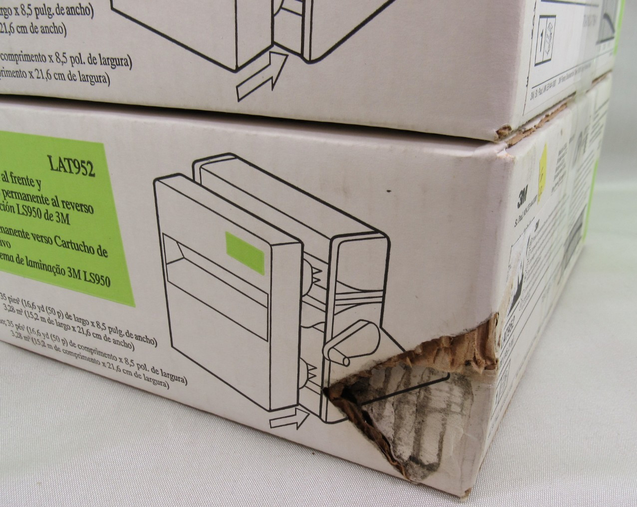 TWO 3M LAT952 Front Lamination/Back Permanent Adhesive Cartridges SEALED LS950