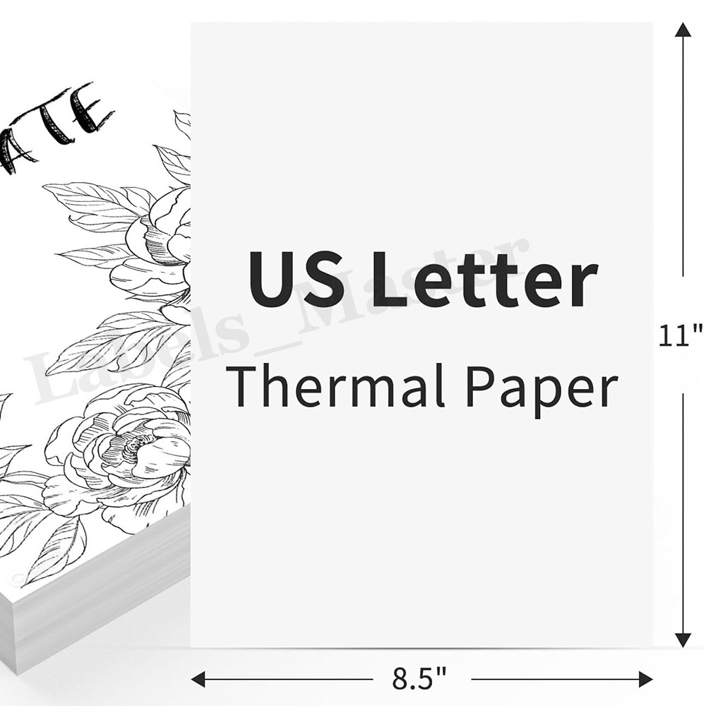 100 Sheet 8.5″x11″ Folded Thermal Continuous Paper US Letter Size for M08F M832