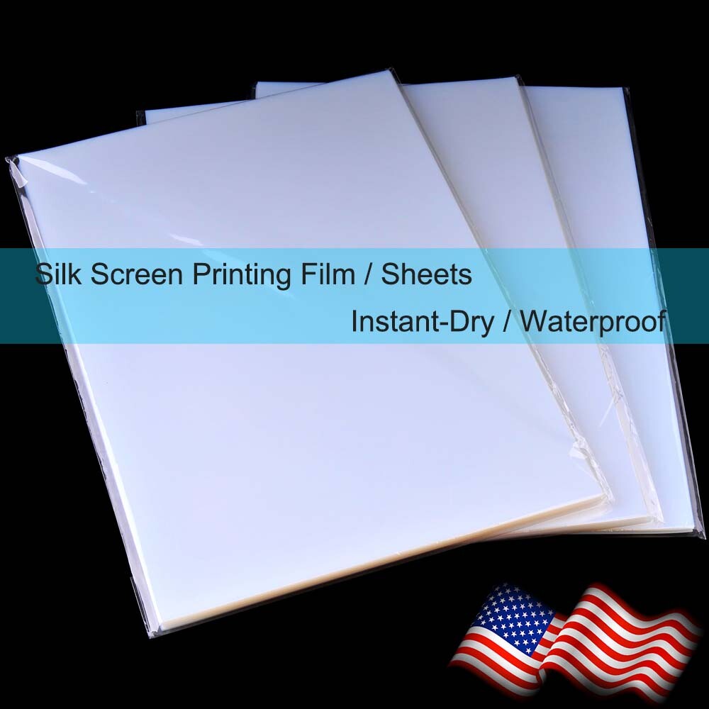 13×19，100 sheets，Waterproof Inkjet Instant-Dry Screen Printing Transparency Film