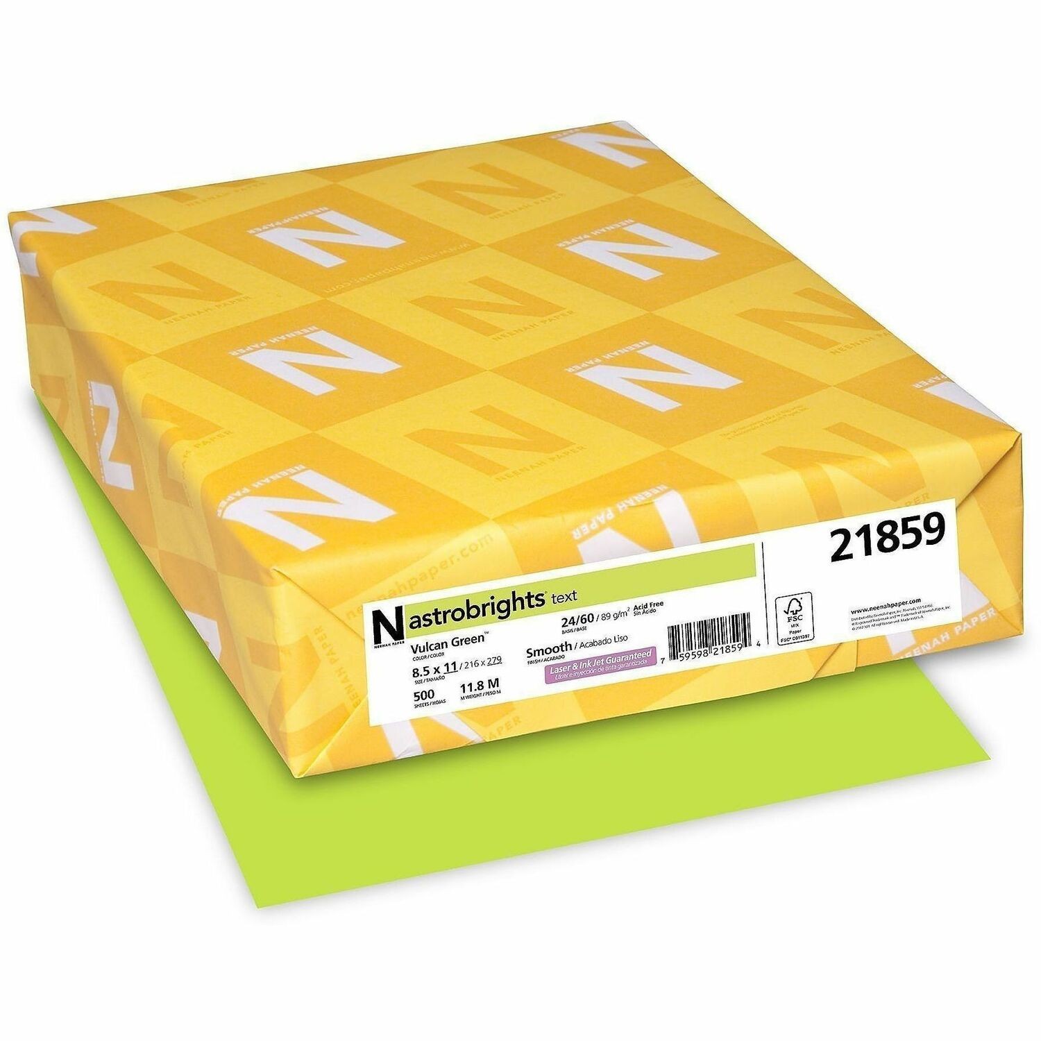 Neenah Paper WAU21859 Astrobrights Green 24lb 500 Sheets 8.5×11
