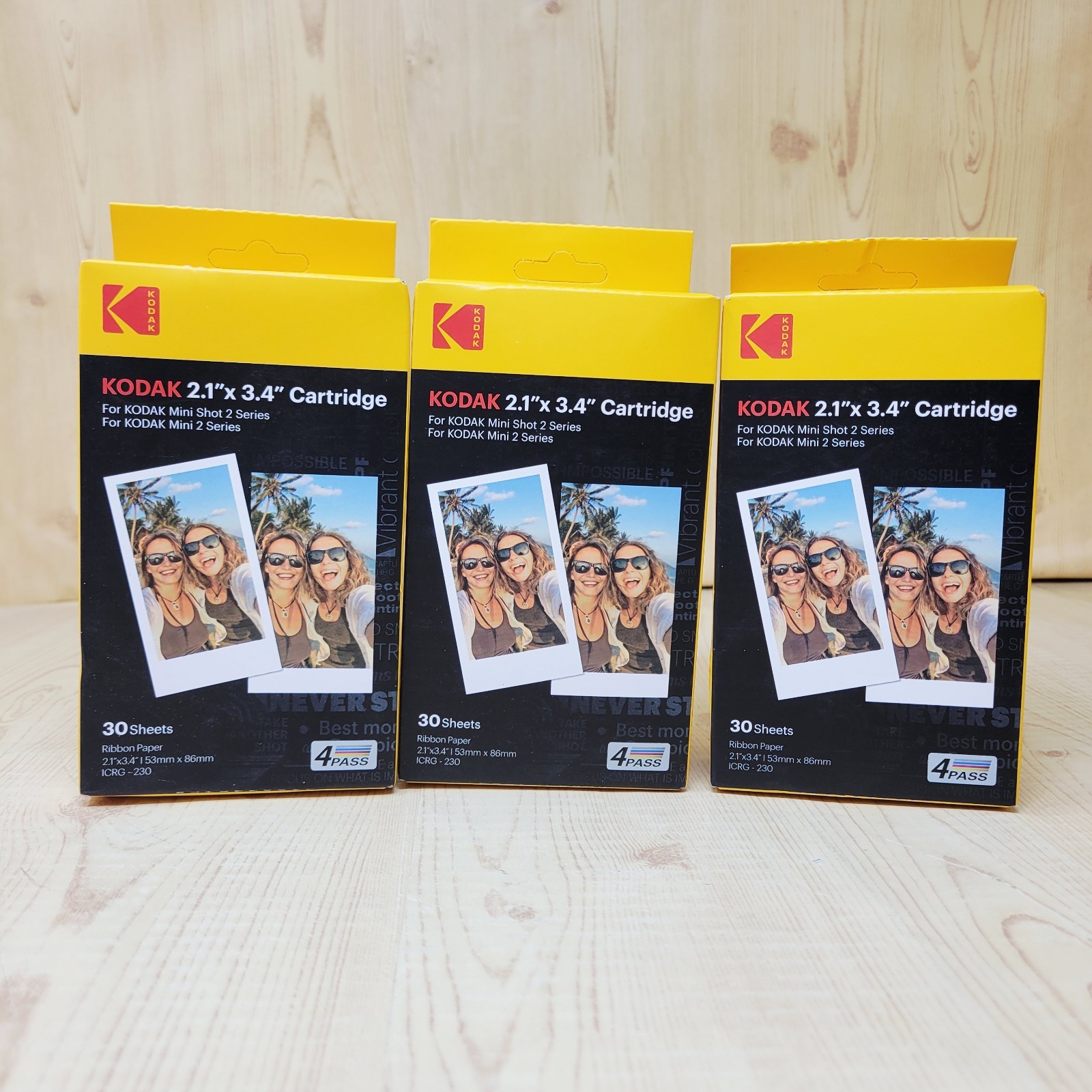 Lot of 3 Kodak Cartridge 2.1 X 3.4 30 Sheets For Kodak Mini Shot 2 Series NEW!