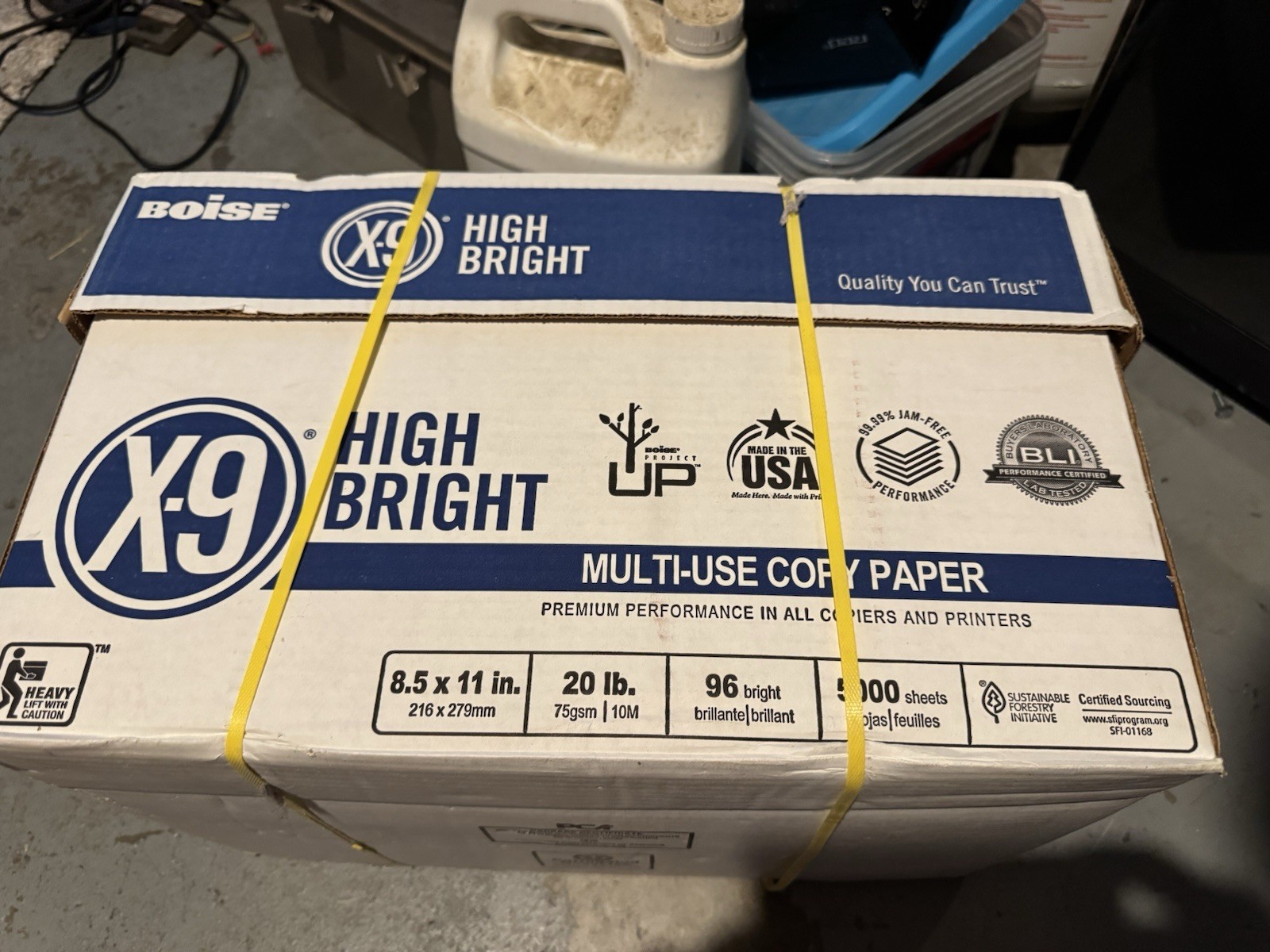 Boise X-9 High Bright MultiUse Copy Paper Letter size, 5000/pack,20 Lbs, 96 US