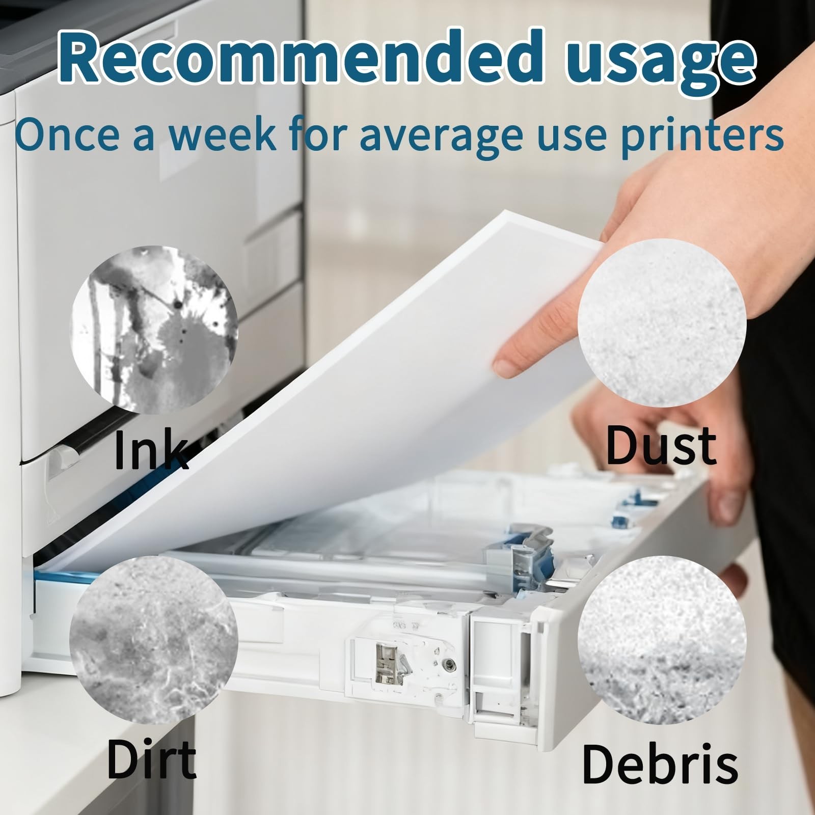 15-Pack Printer Cleaning Sheets – Removes Ink, Dust & Dirt, 8.5×11, Durable & Ea