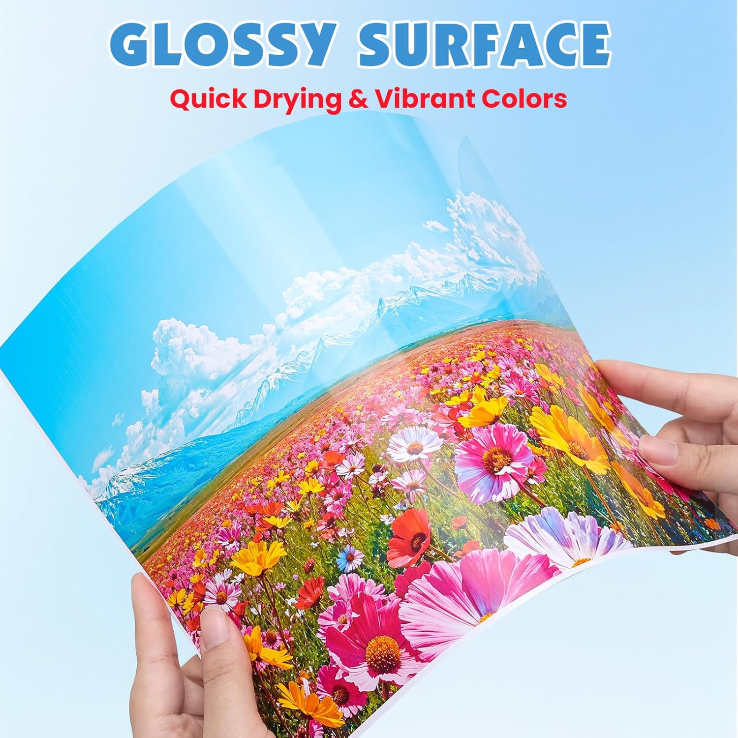 40 Sheets Glossy Sticker Paper, 8.5In X 11In Sticker Paper for Inkjet & Laser Pr