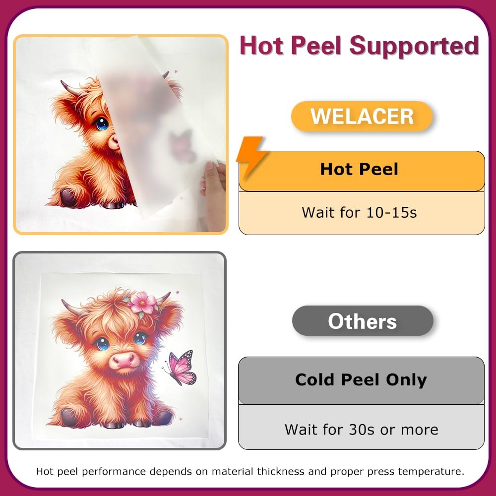 DTF Transfer Film, A4 100 Sheets – Heat Transfer for T-Shirts & Textiles, Mat…