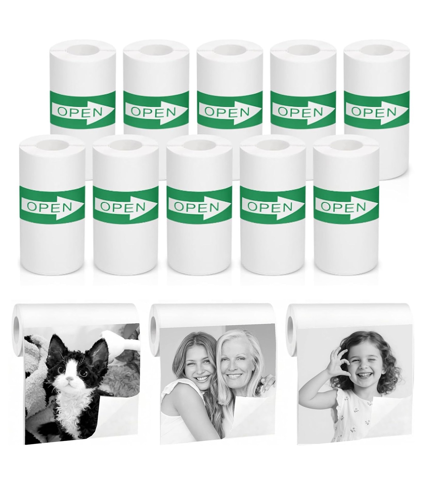 10 Rolls Mini Thermal Printer Sticker Paper – 57mm x 25mm | BPS/BPA-Free | Se…