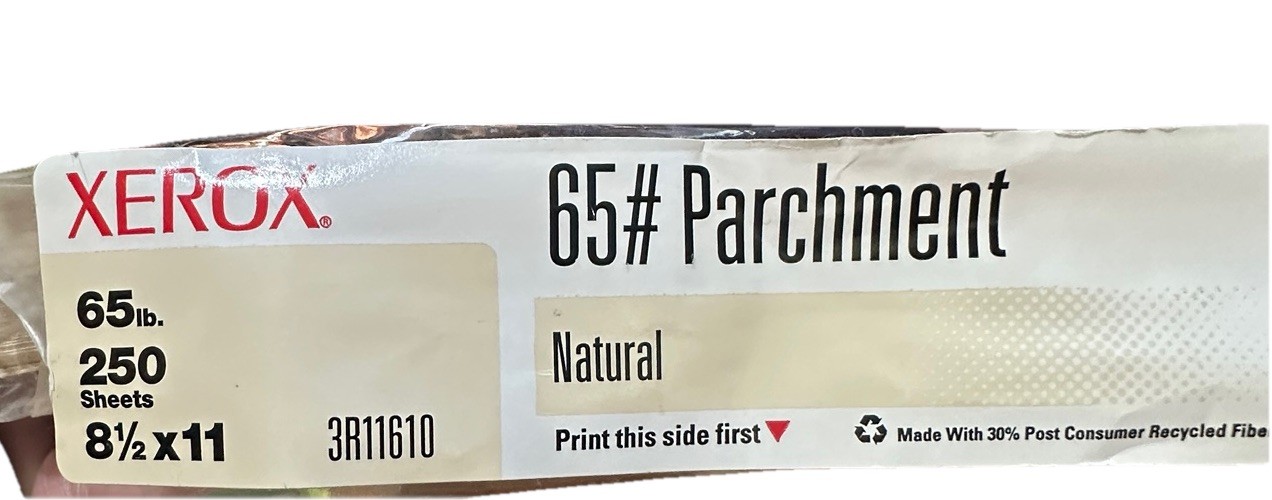 Xerox 65# Parchment Printer Paper Natural 100+ Sheets 8 1/2″ × 11″ OPEN PACKAGE