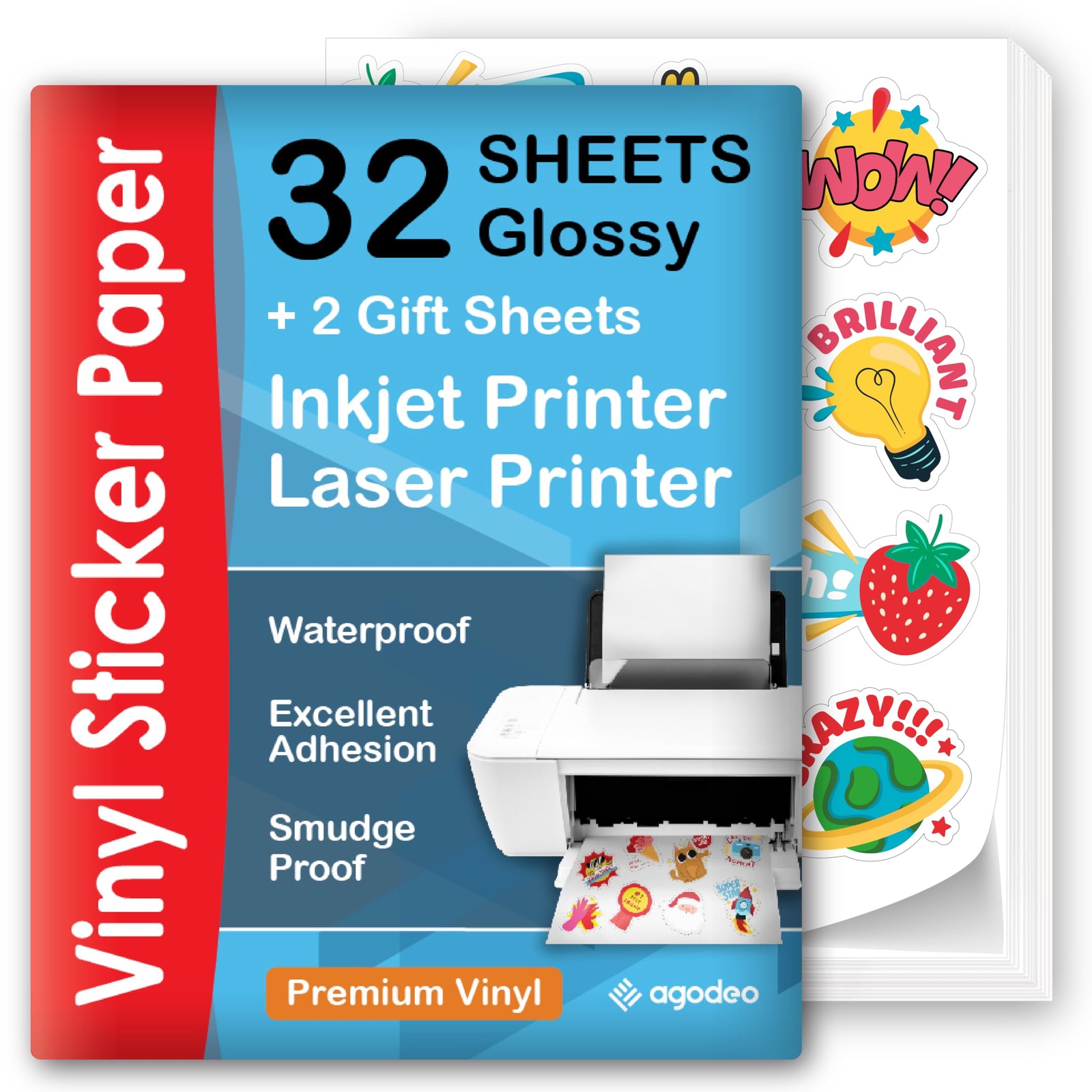 Printable Vinyl Decal Paper – 32 Sheets – Glossy, A4 – Vinyl Decal P…