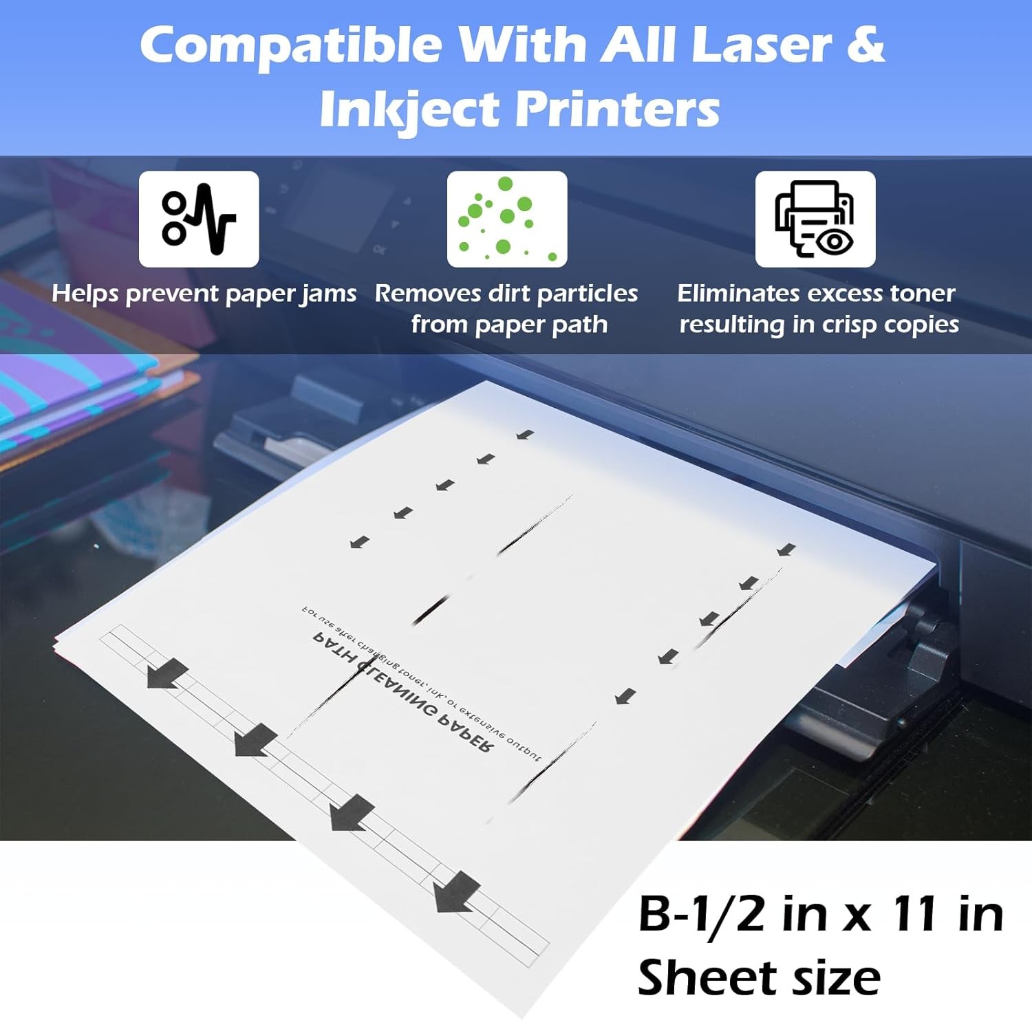 Printer Cleaning Sheets, Letter Size, 15-Pack Laser & Inkjet