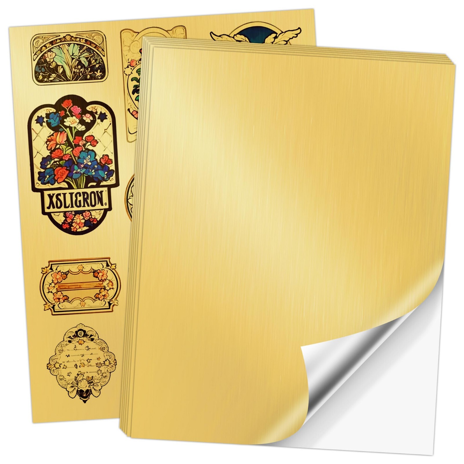 60 Koala Brushed Gold Vinyl Sticker Paper for Inkjet & Laser Printers Waterproof