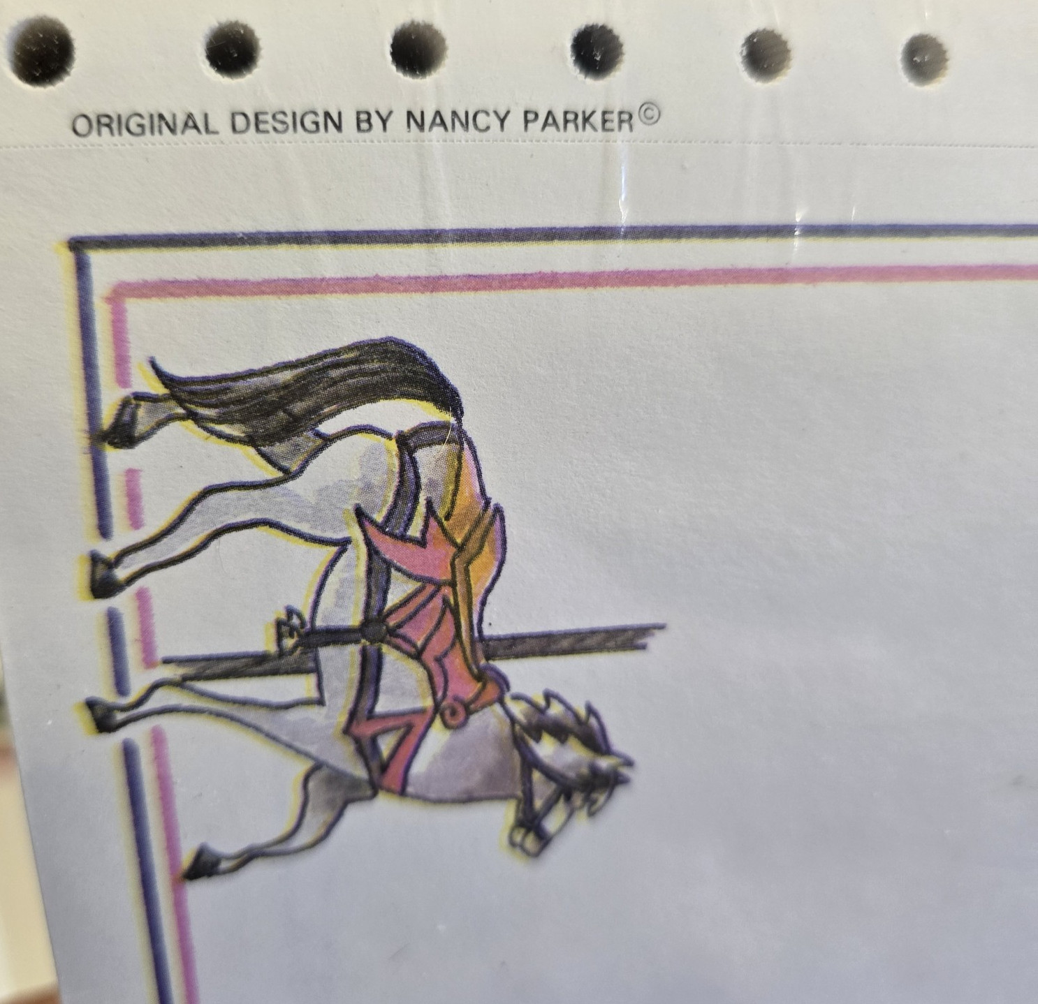 Carousel Horses Whimsical Computer Stationary 100 Sheets Laser Cut Pin Feed NEW