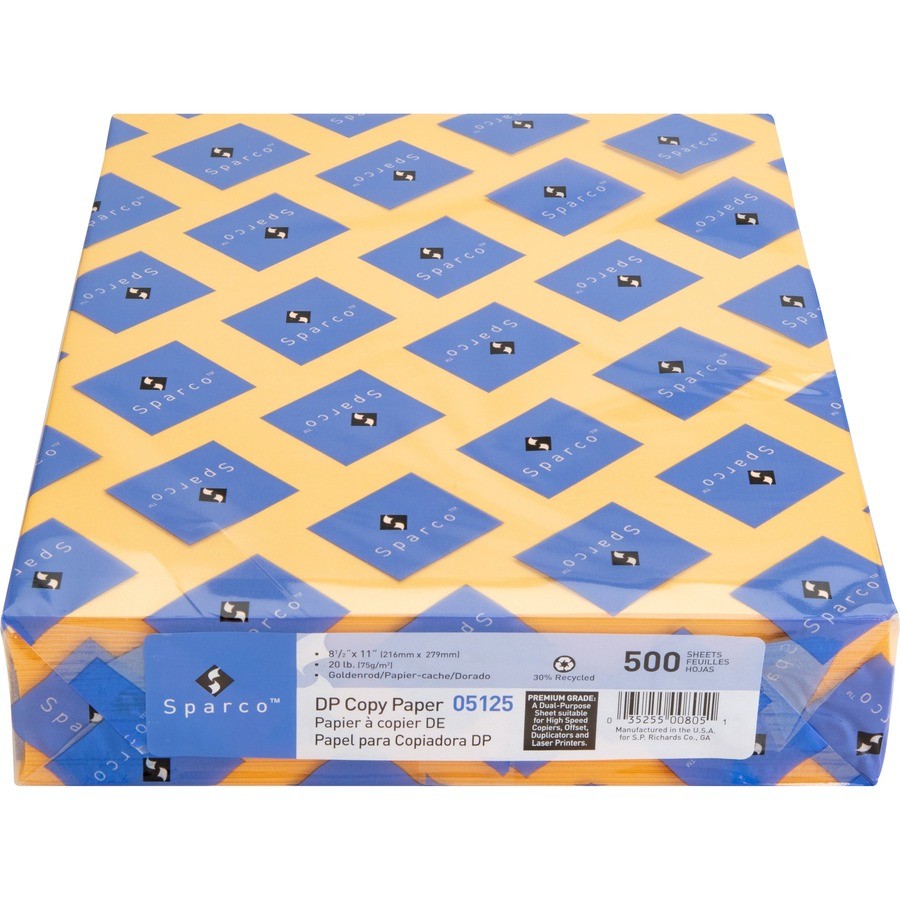 Sparco SPR05125 Premium Pastel Copy Paper 8.5×11 20lb Goldenrod