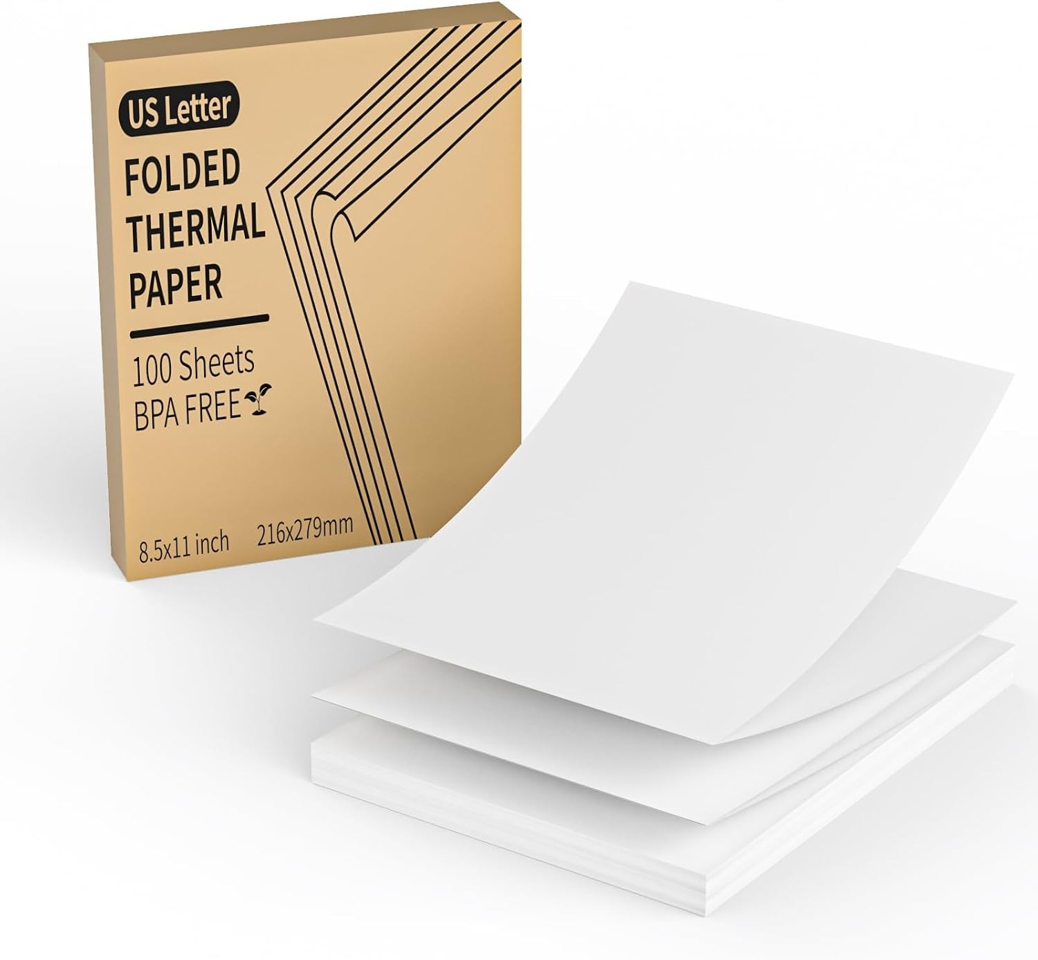 FungLam Thermal Printer Paper 8.5 x 11 Inch, 100 Sheets US Letter Size