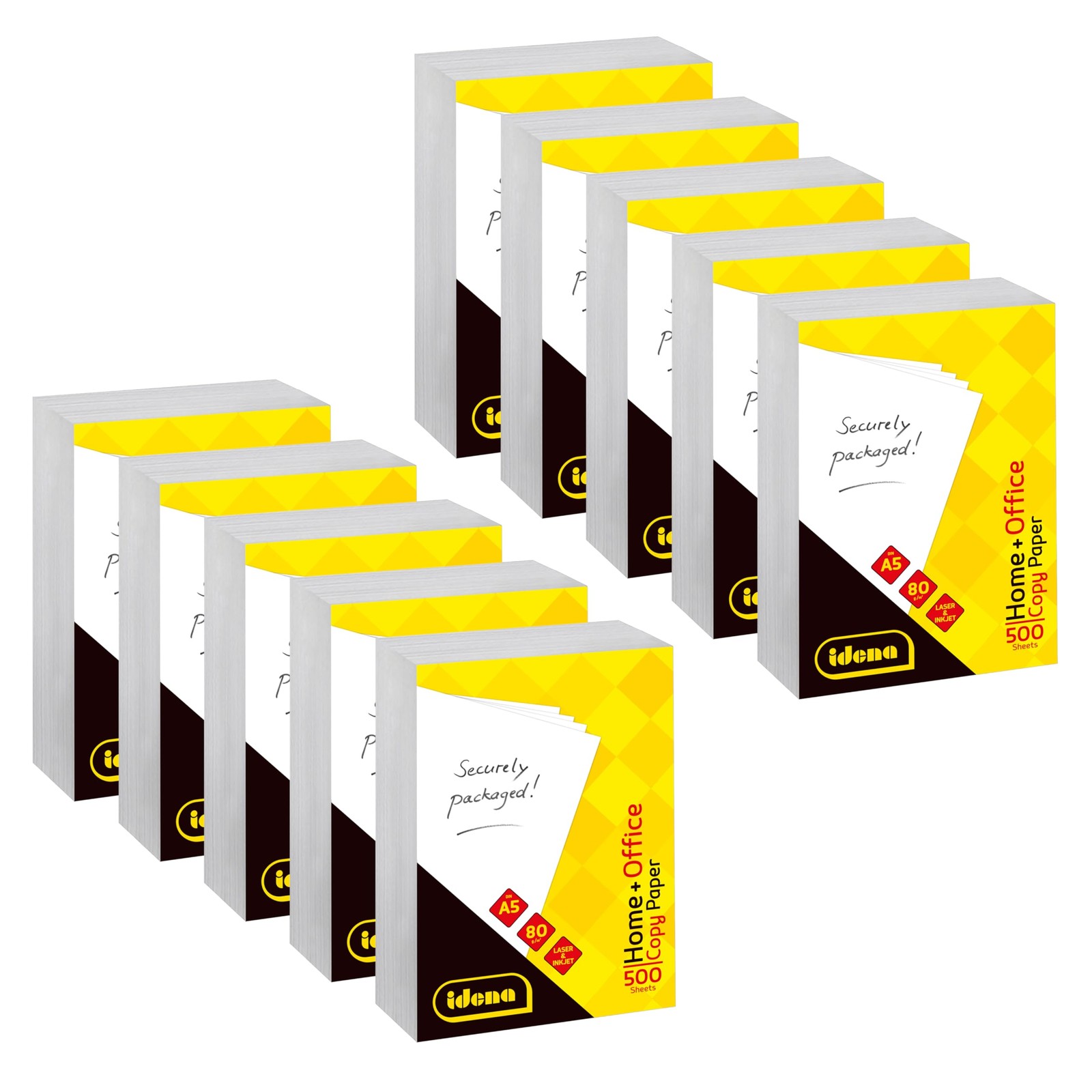 90951 Copy Paper A5, 10 Packs of 500 Sheets 80gsm, White Printer P…