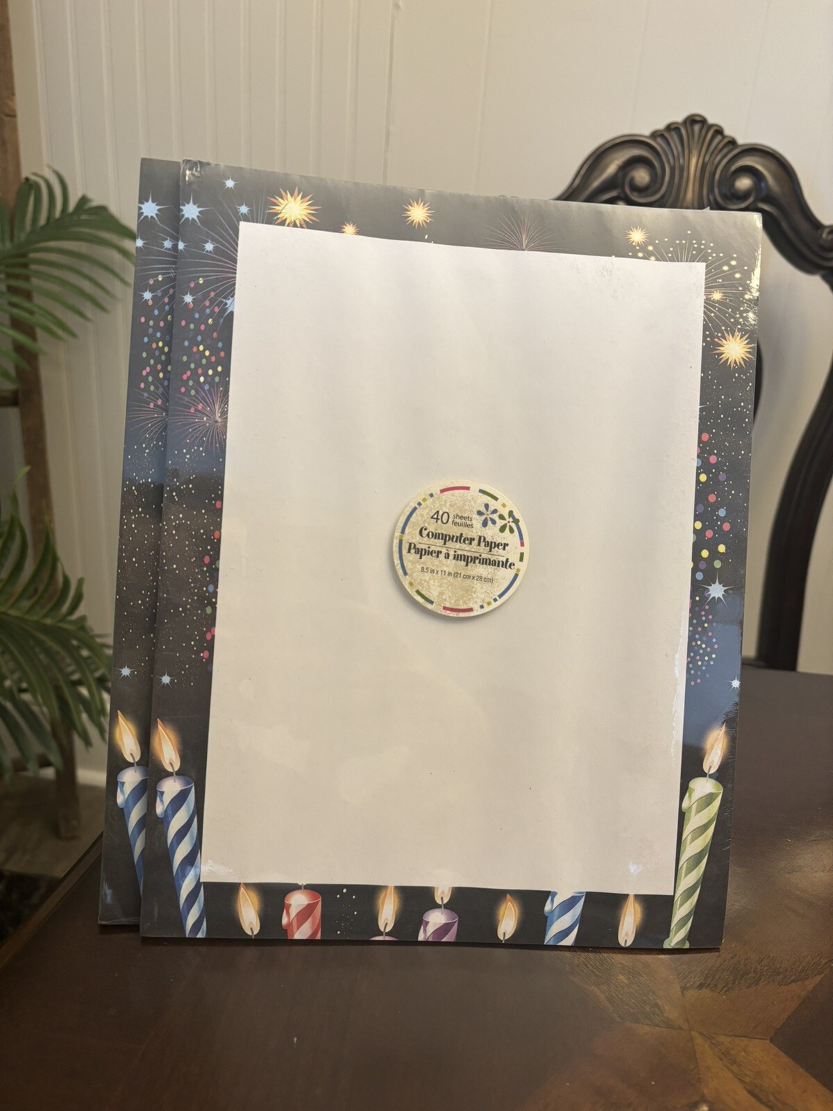 Birthday Black Border Computer Paper Pack Of 40 Sheets