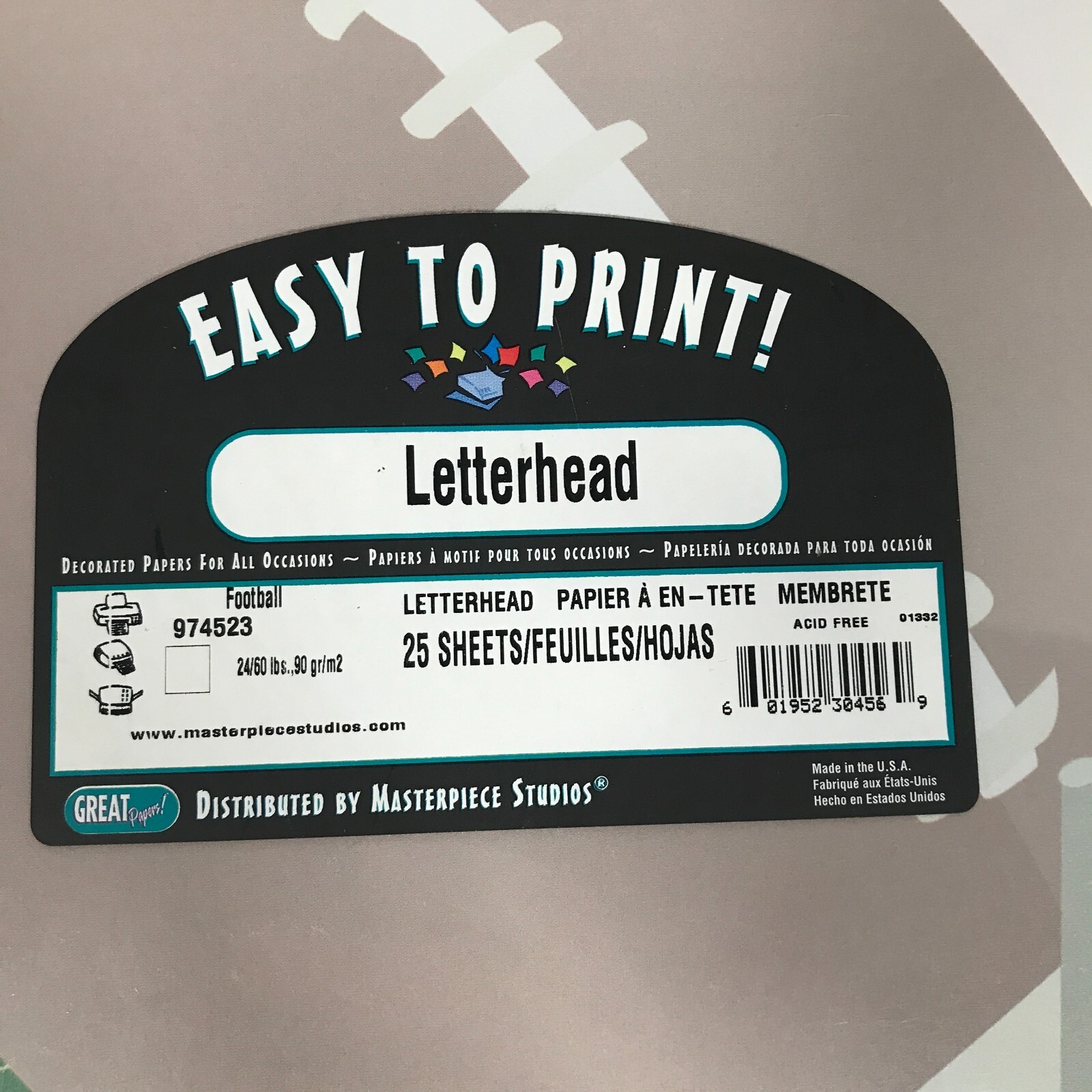 Great paper Kinkos Gibson 50ct/25ct Sports Football 8.5in X 11in Printer Paper