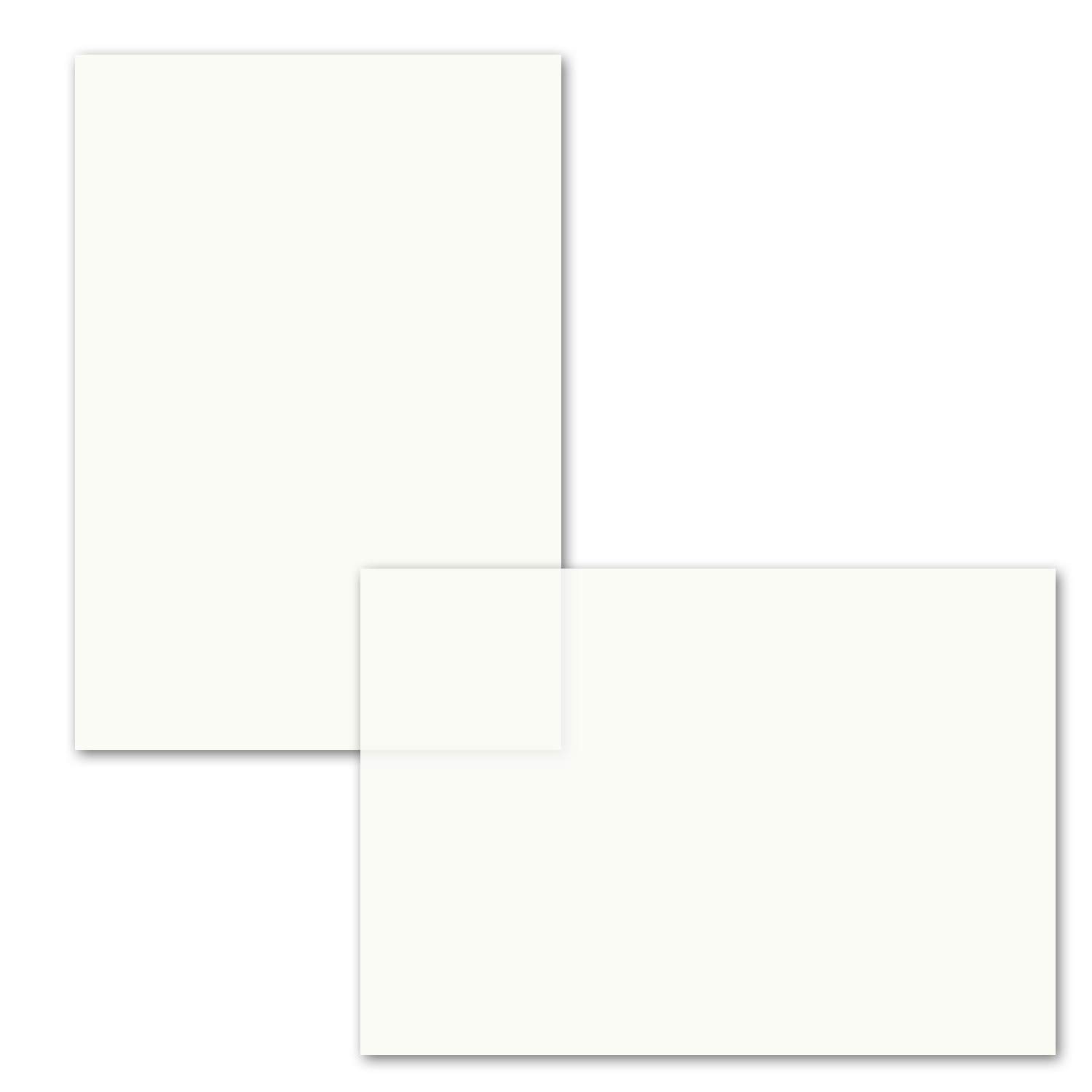 50x Unfolded Plain Insert Paper for A6 Cards Transparent White 1…