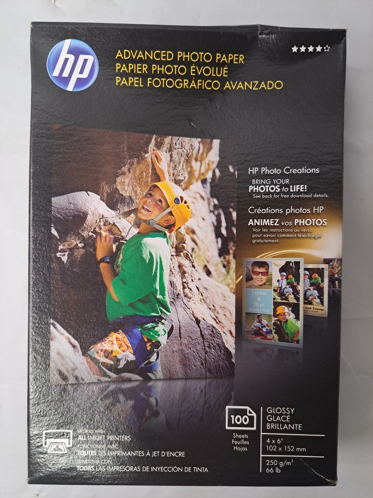 HP Advanced Photo Glossy Q6638A Paper 100 Sheets 4×6 66lb All InkJet Printers