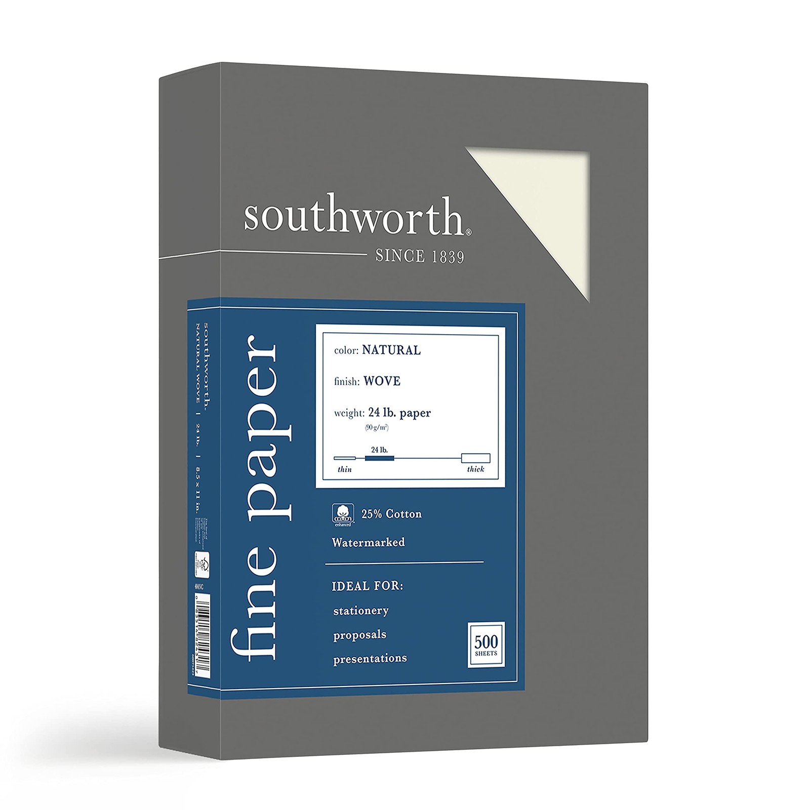 Southworth 404NC 25% Cotton Business Paper Natural 24 lbs. Wove 81/2 x 11 500…