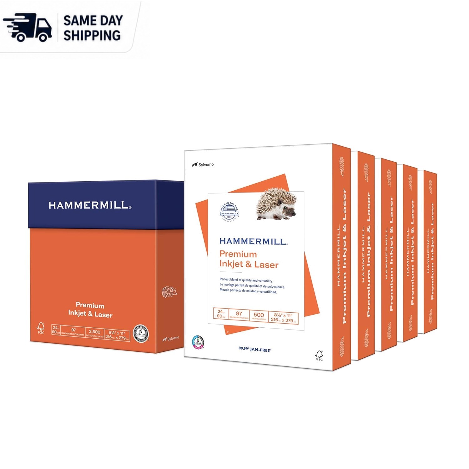 High-Quality 24 lb Inkjet & Laser Printer Paper 2500 Sheets – JAM-FREE Guarantee