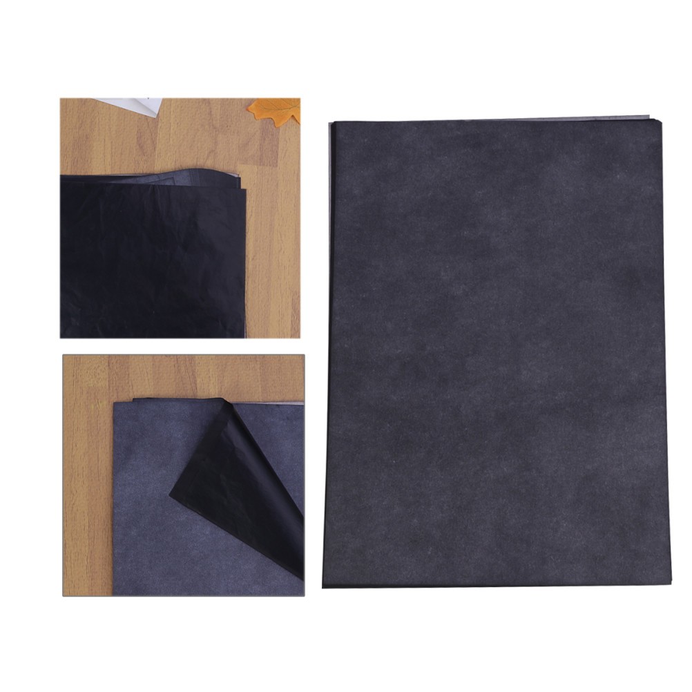 100Pcs Tracing Paper Carbon Coated Black for Detailed Design Transfer Projects