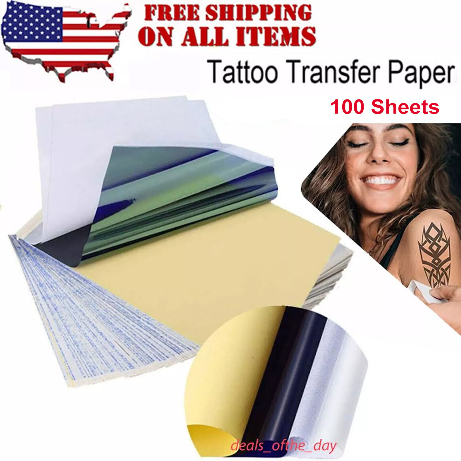 Tattoo Transfer Paper Stencil Carbon Thermal Tracing Hectograph Supplies Sheets