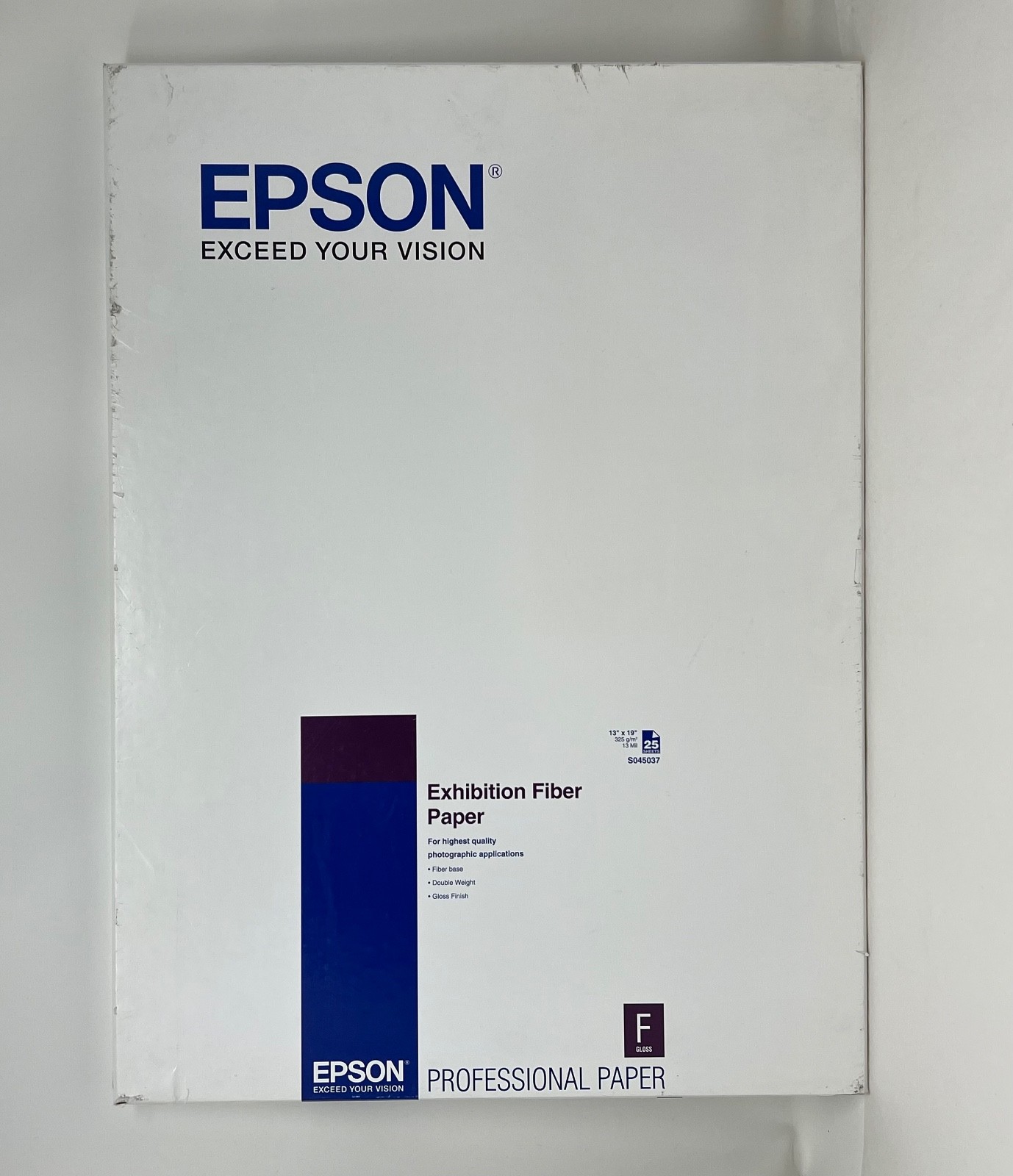 Epson Exhibition Fiber Paper, Gloss, S045037, 25 Sheets, 13″x 19″