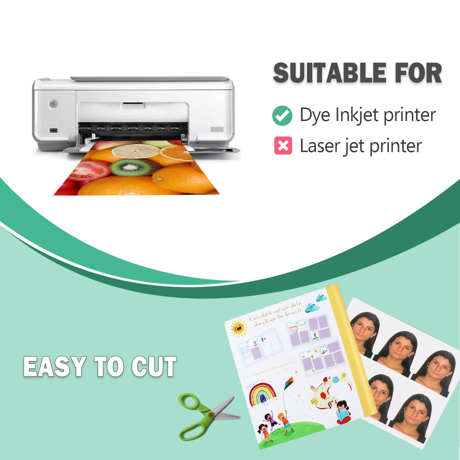 100 Pack Glossy Photo Paper 8.5×11 Letter Size 36lb Thin For Chip Bags