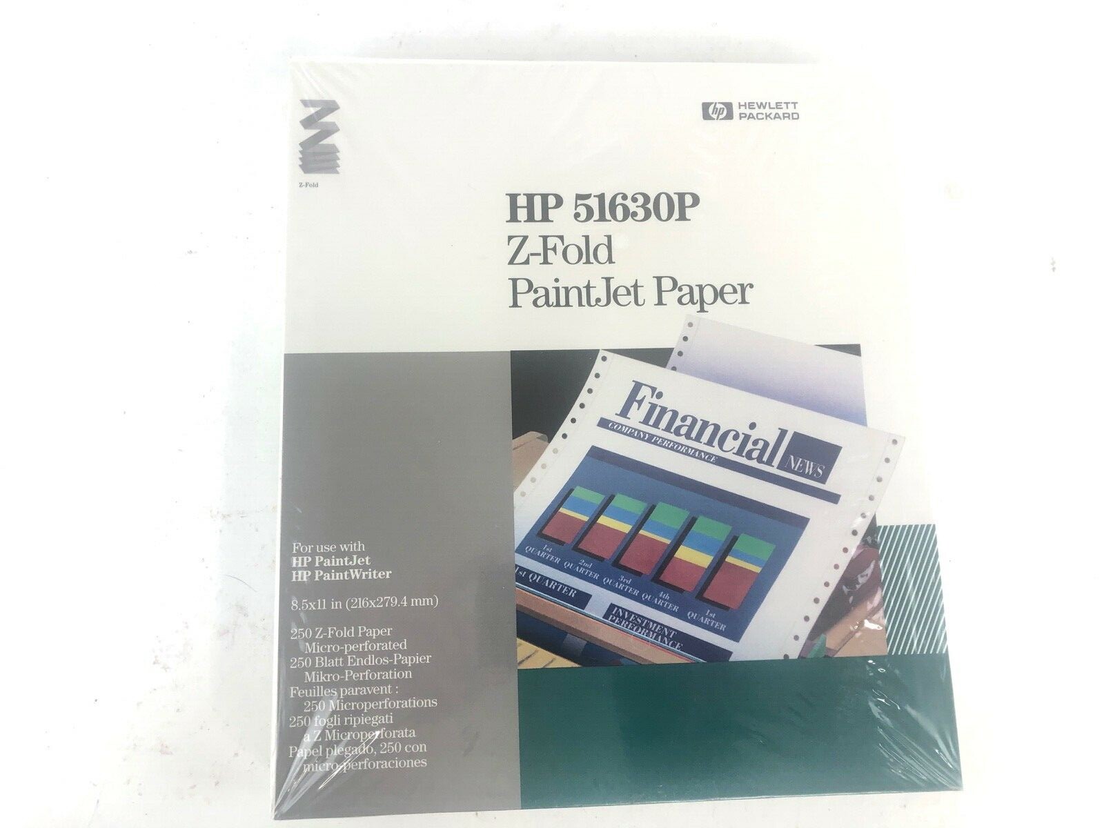 HP 51630P JetSeries Z-Fold PaintJet Paper – 250 Sheets