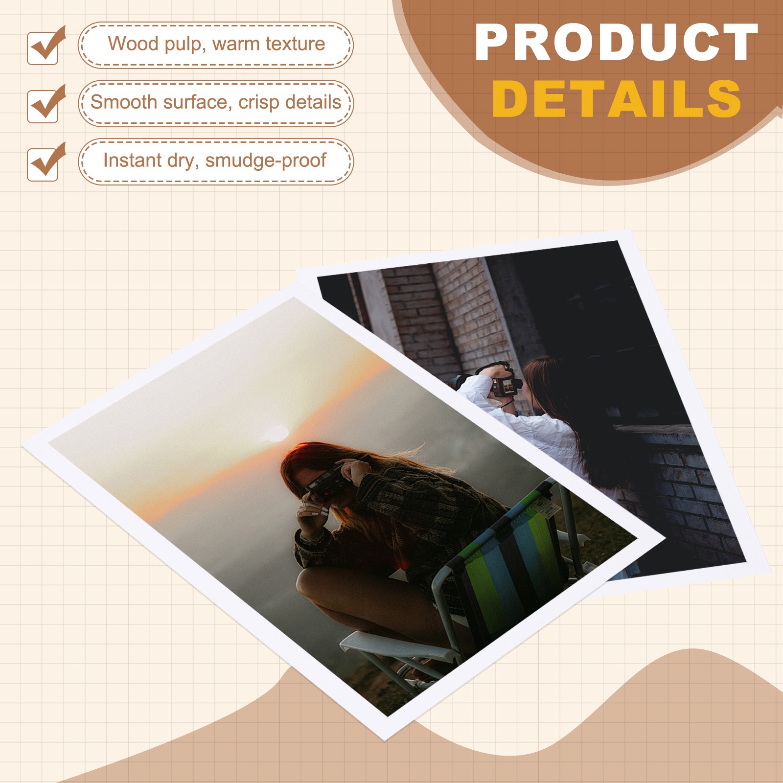 8.3″x5.8″ Glossy Photo Paper, 20 Sheets Inkjet Photo Paper 230GSM for Printer