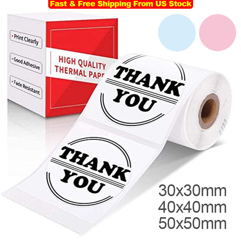 1Roll Round Thermal Label Paper 30/40/50mm for M110/M110S/M120/M200/M220 Printer