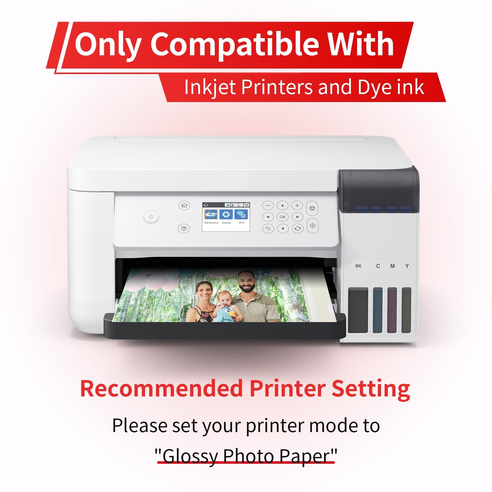 Glossy Thin Inkjet Printer Paper 115gsm 30Lb Letter DIY Chip Bag 220 SHT