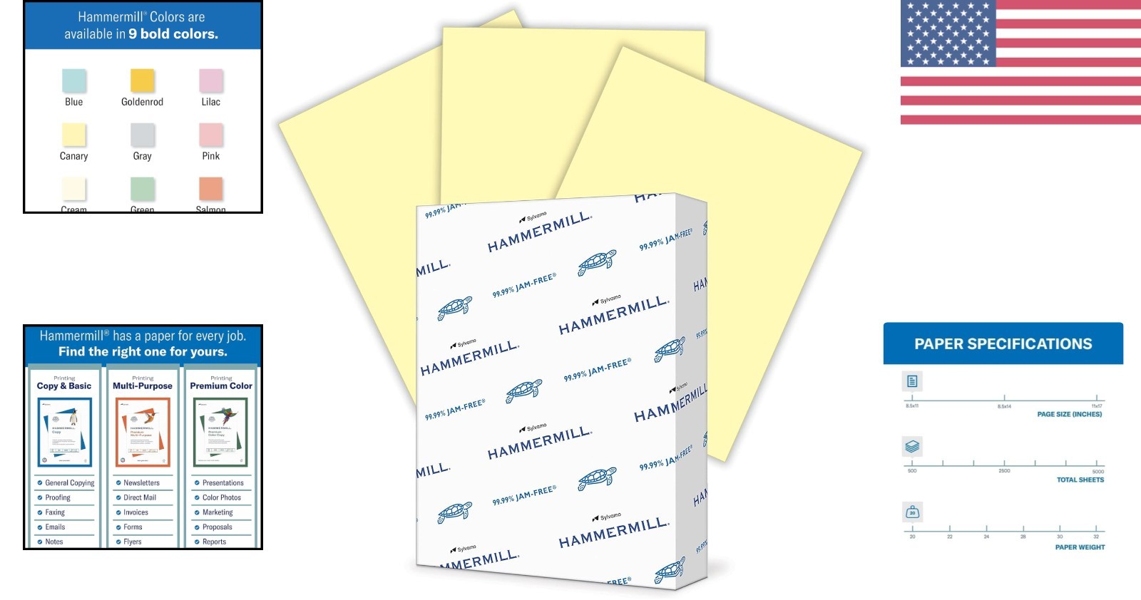 500 Sheets of Smooth 20 lb Canary Printer Paper, 8.5 x 11 – Perfect for Projects
