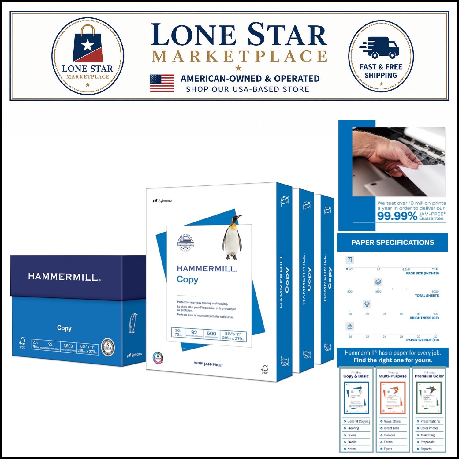 High-Quality 20 lb Copy Paper – 1500 Sheets, 8.5 x 11 with Superior Brightness