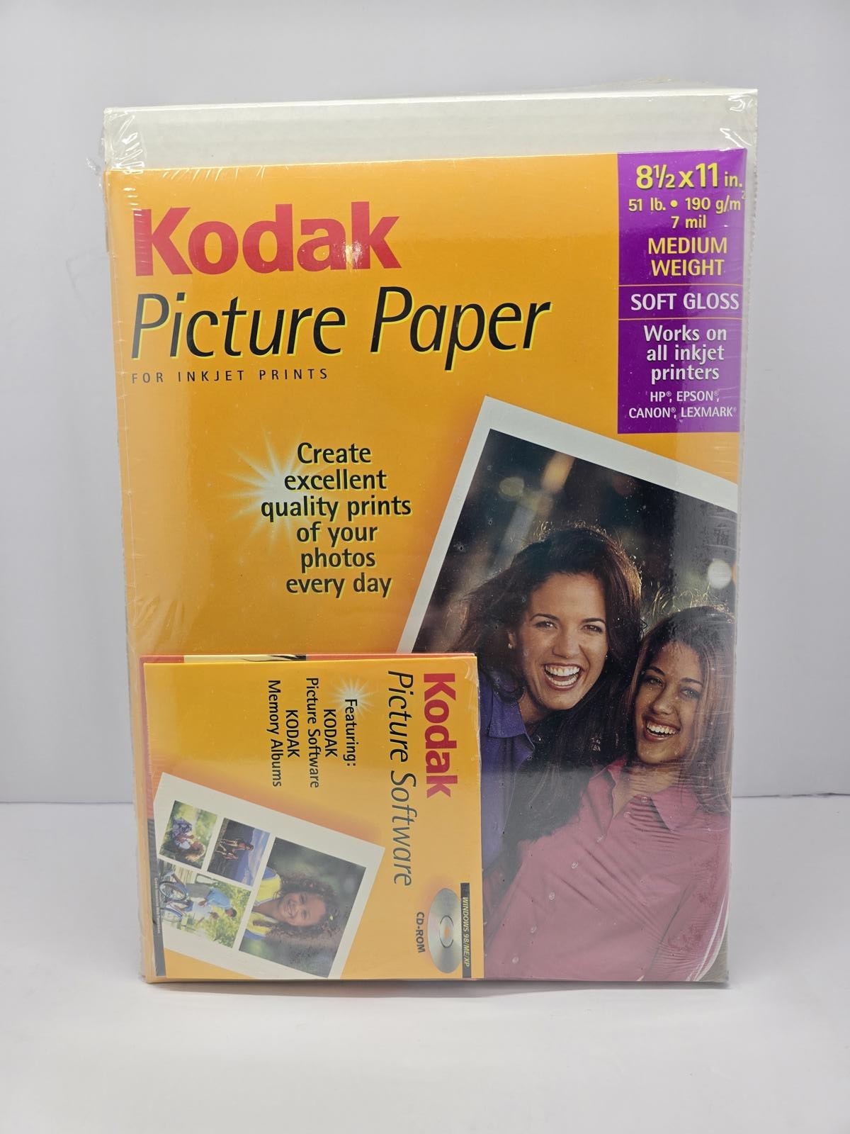 New Sealed Kodak Picture/CD Photo Paper 8 1/2″ x 11″ Soft Gloss 25 Printer Sheet