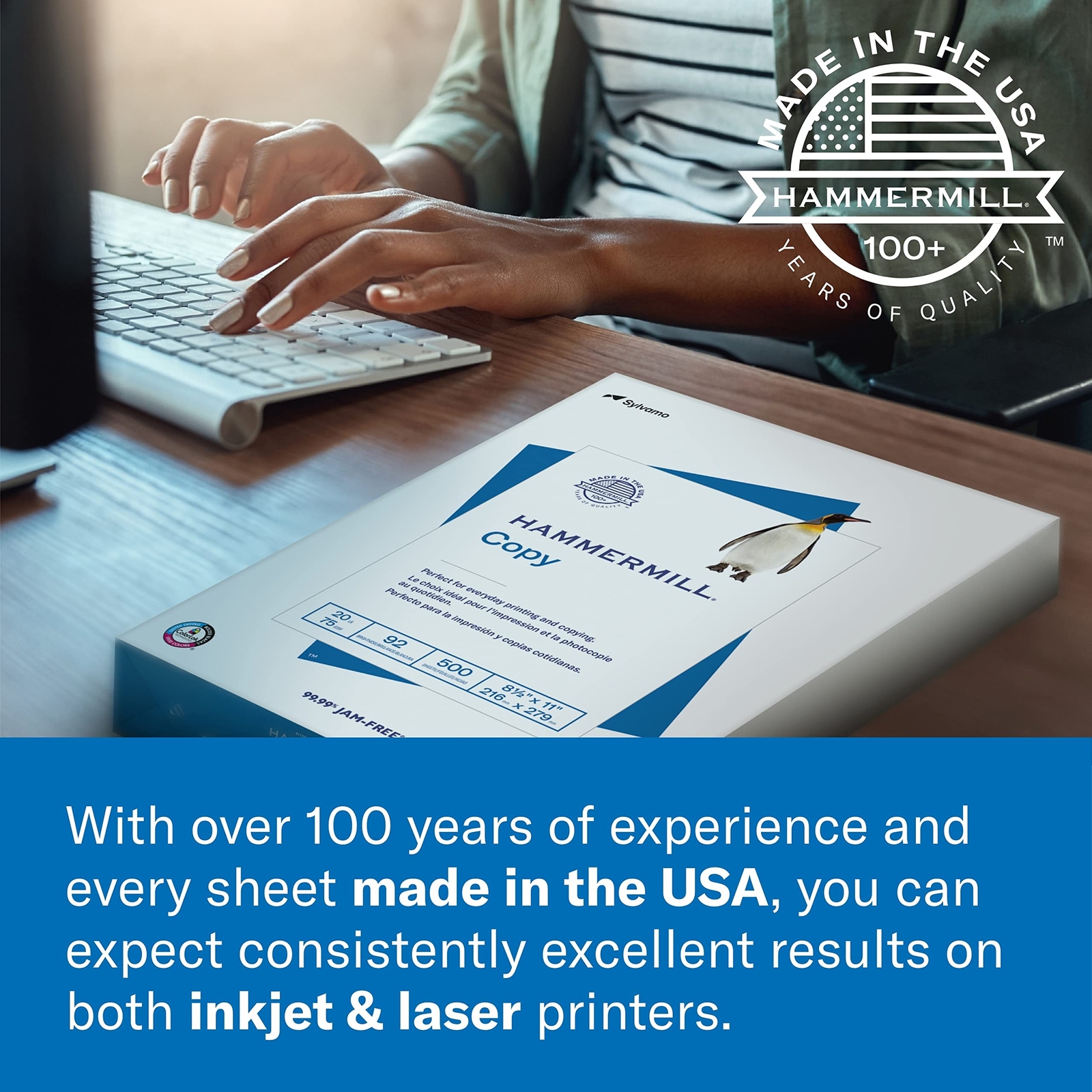 Hammermill Printer Paper, Premium Inkjet & Laser Paper 24 Lb, 8.5 x 11 – 1 Re…
